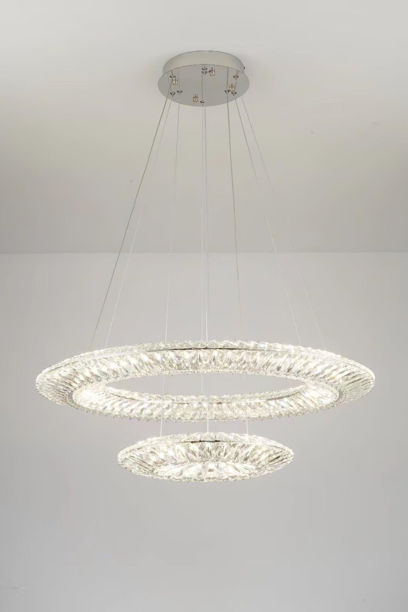 Tev Chandelier Geometric Crystal LED Elegant-Neutral Decor
