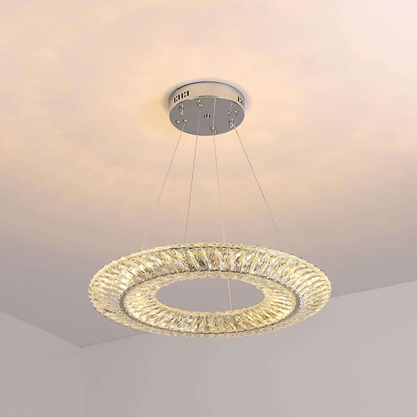 Tev Chandelier Geometric Crystal LED Elegant-Neutral Decor