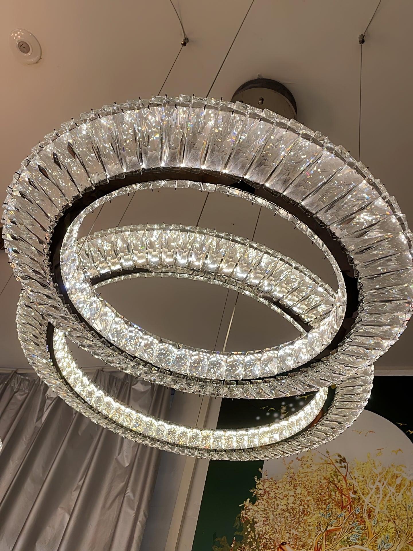Tev Chandelier Geometric Crystal LED Elegant-Neutral Decor