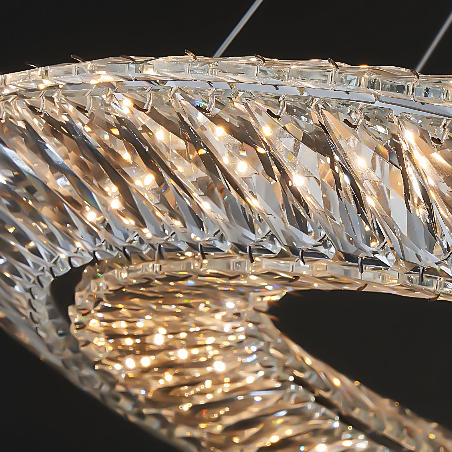 Tev Chandelier Geometric Crystal LED Elegant-Neutral Decor