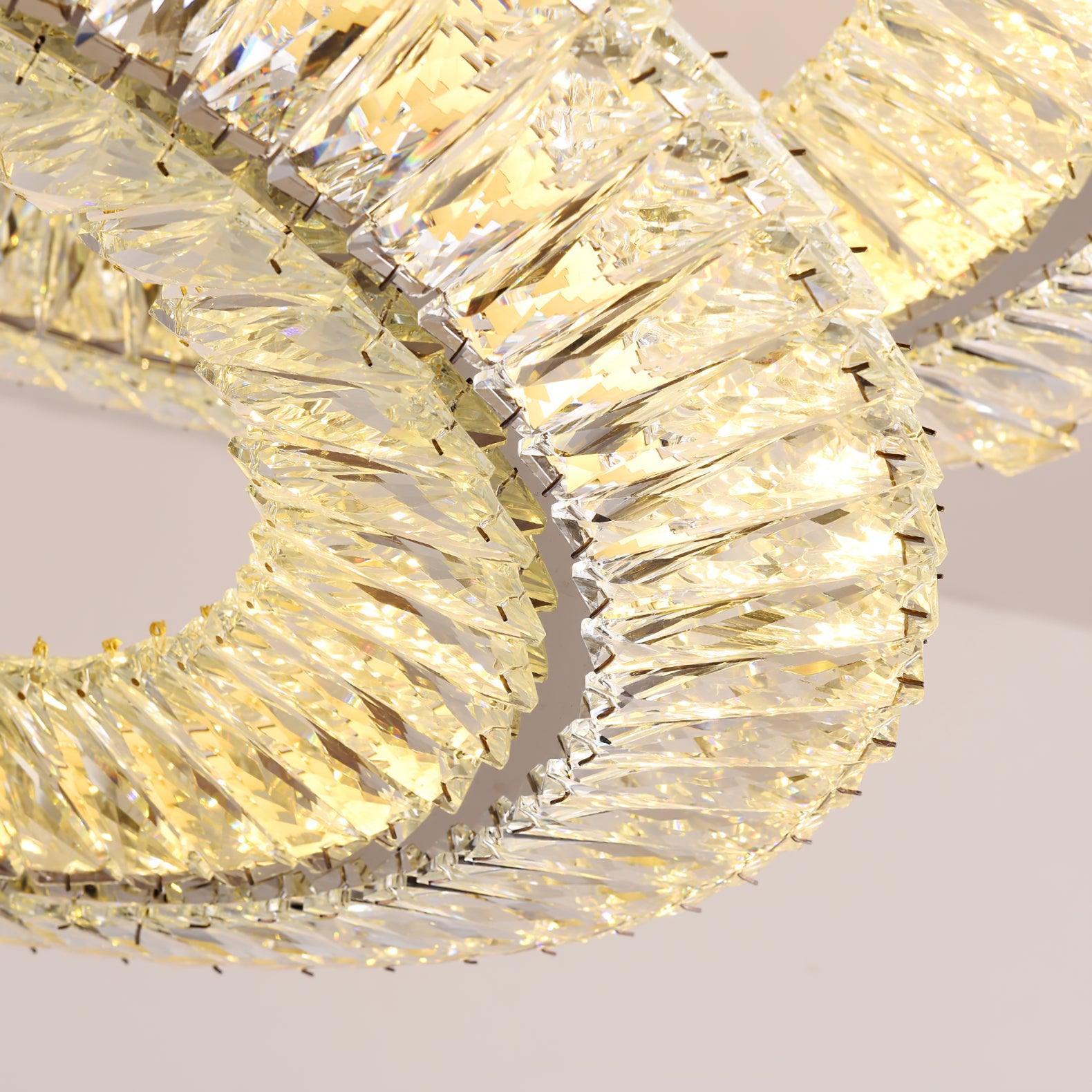 Tev Chandelier Geometric Crystal LED Elegant-Neutral Decor