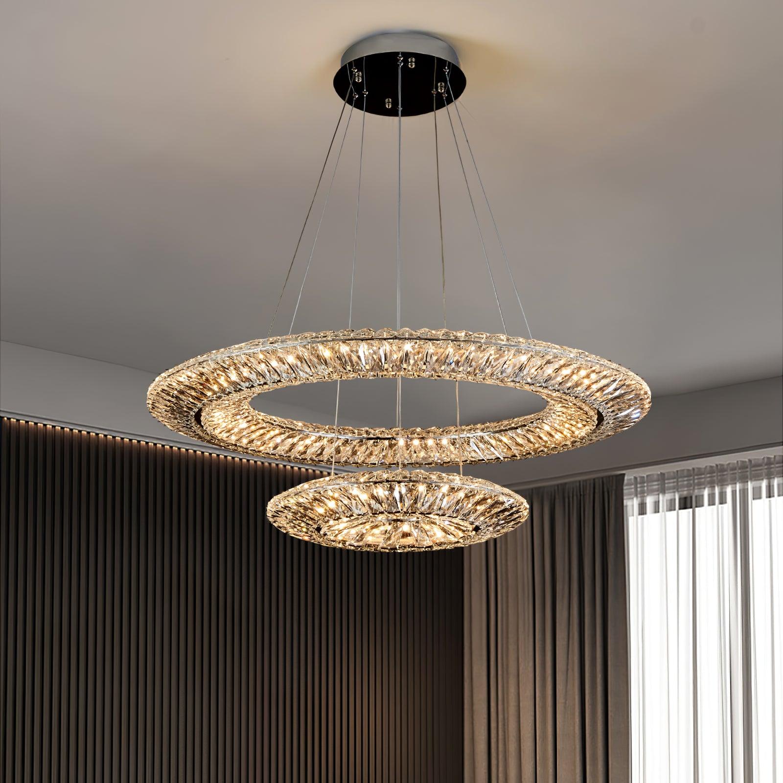 Tev Chandelier Geometric Crystal LED Elegant-Neutral Decor