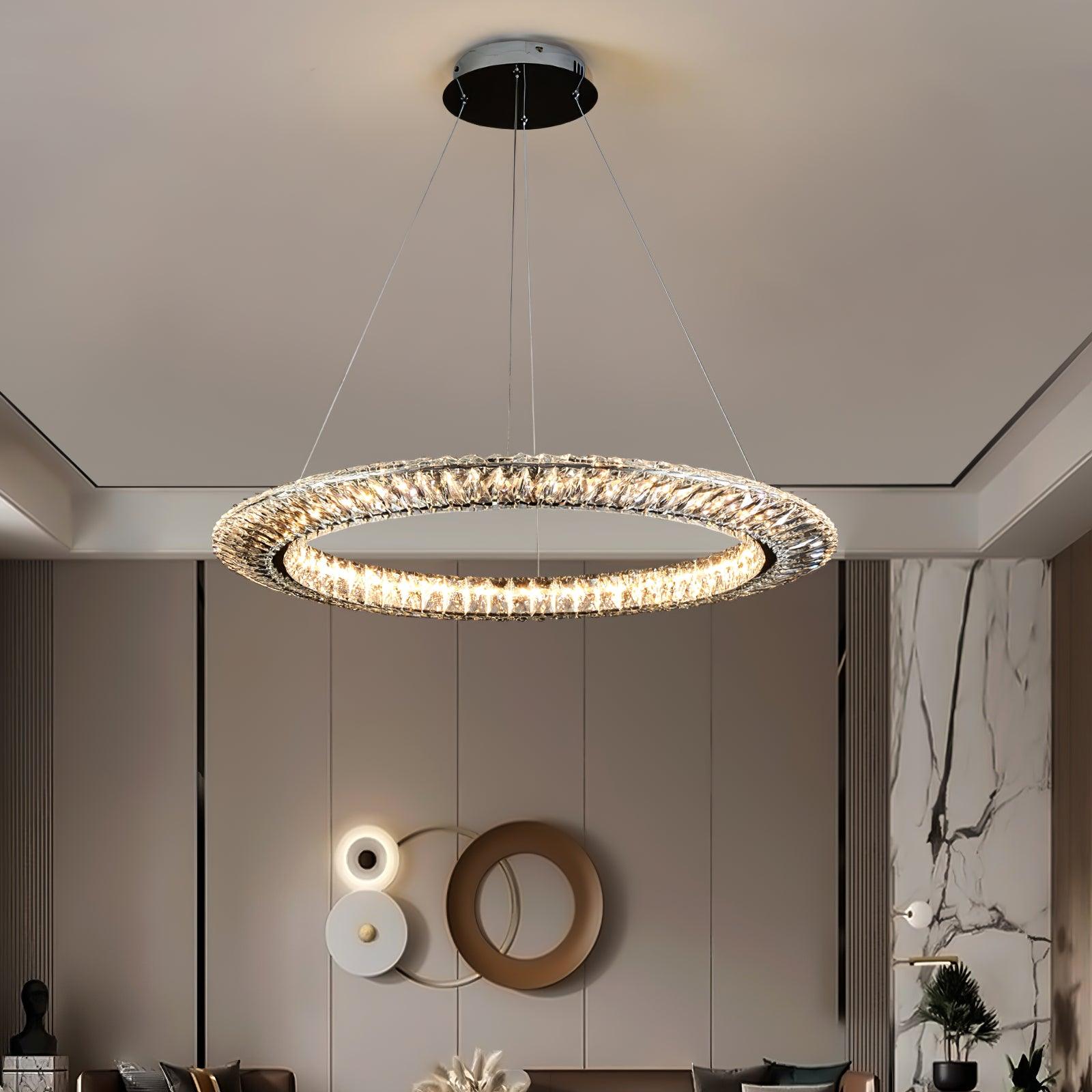 Tev Chandelier Geometric Crystal LED Elegant-Neutral Decor