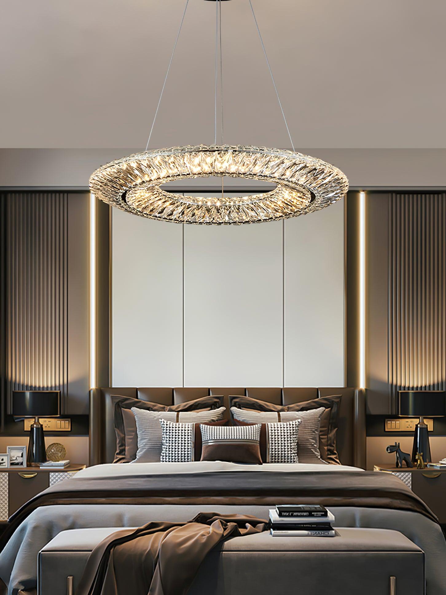 Tev Chandelier Geometric Crystal LED Elegant-Neutral Decor
