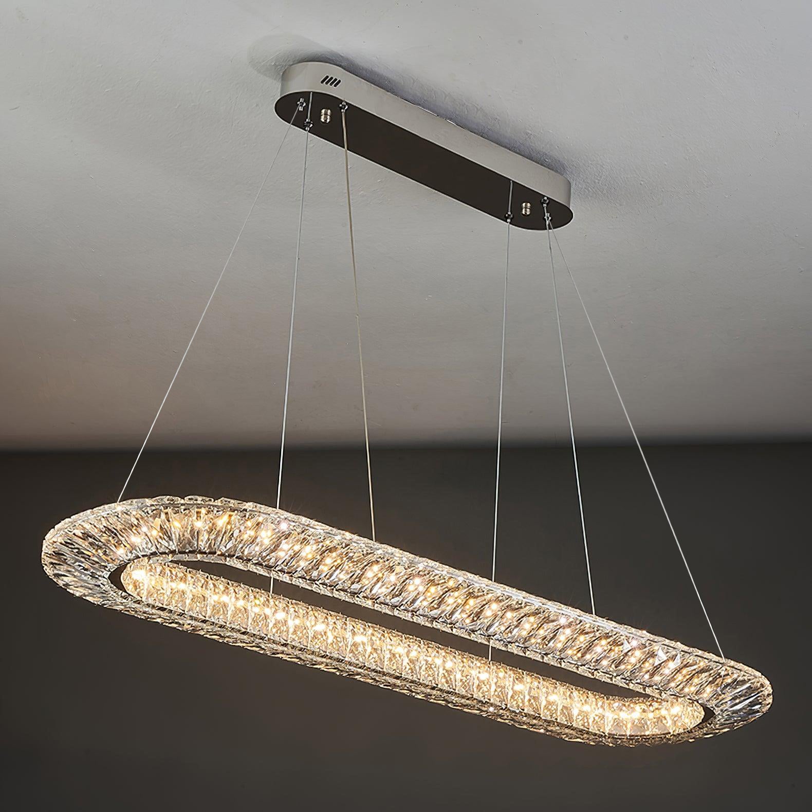 Tev Chandelier Geometric Crystal LED Elegant-Neutral Decor