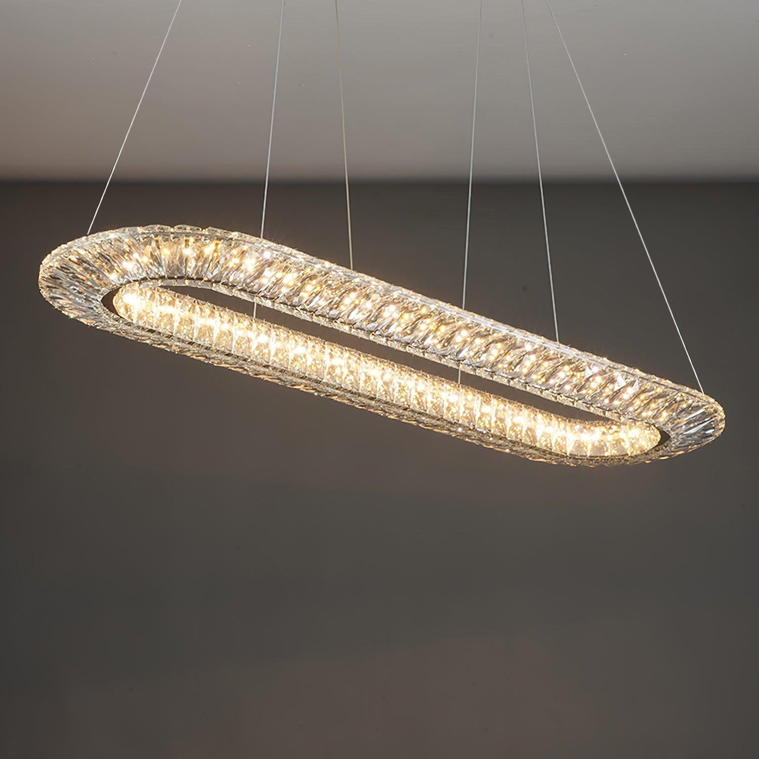 Tev Chandelier Geometric Crystal LED Elegant-Neutral Decor