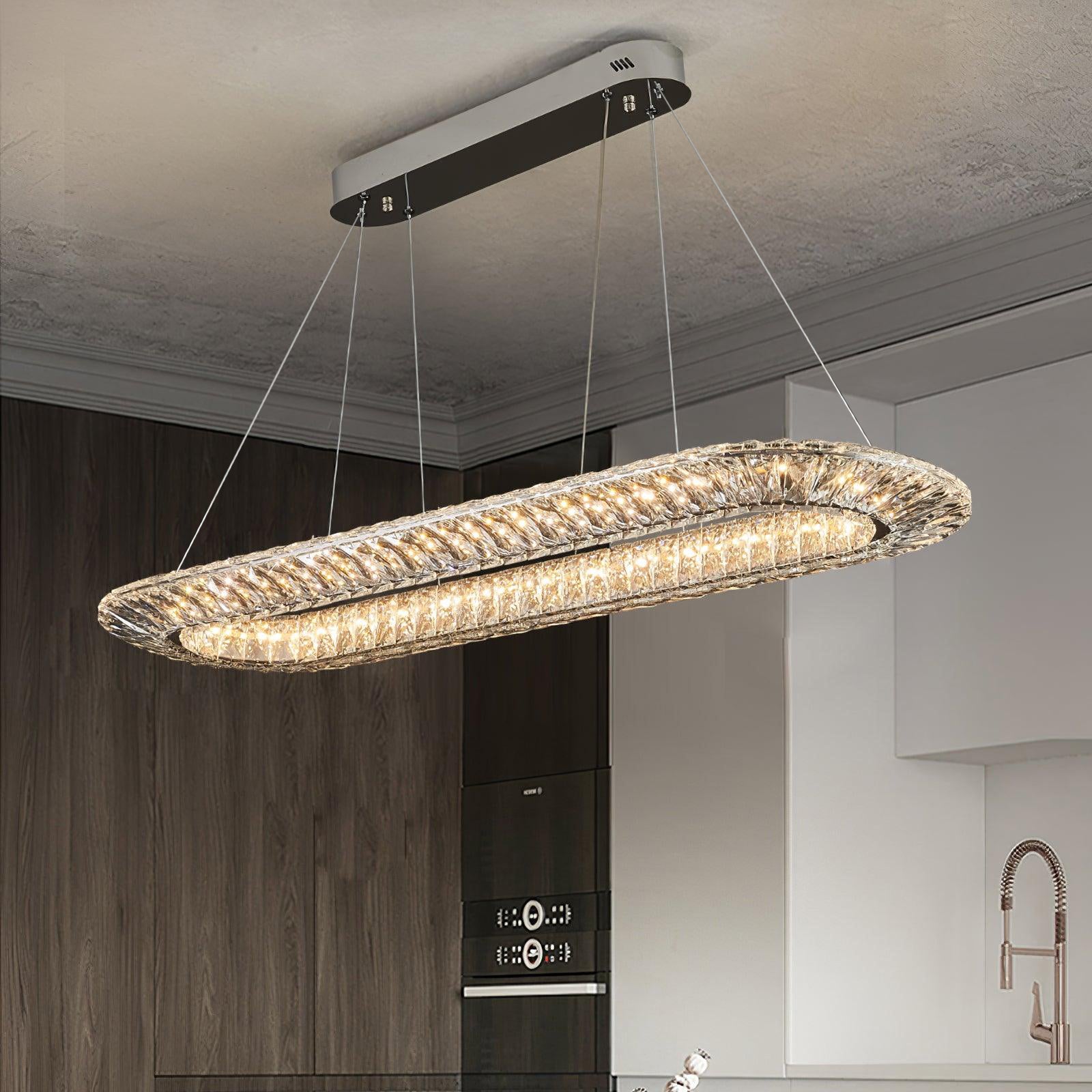 Tev Chandelier Geometric Crystal LED Elegant-Neutral Decor