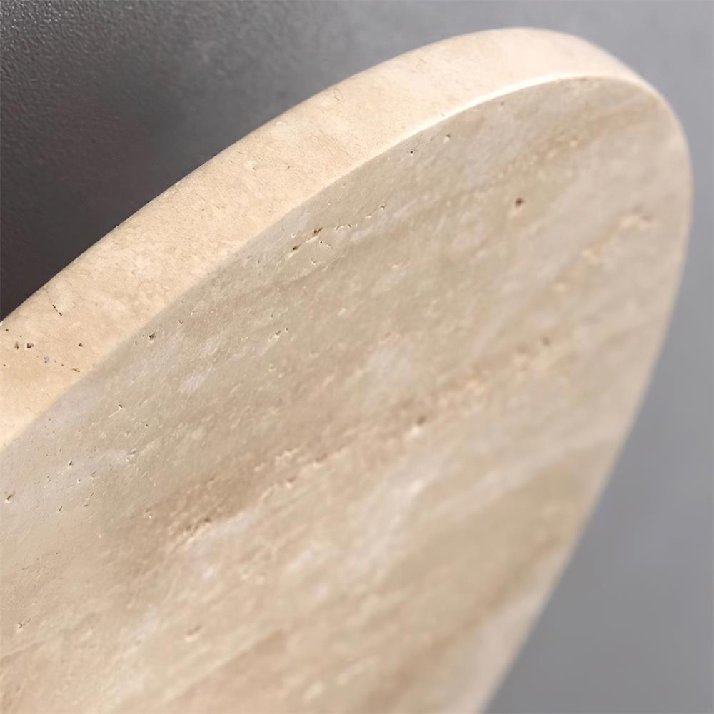 Ceiling Light Travertine Disc with Glass Globe  Cozy