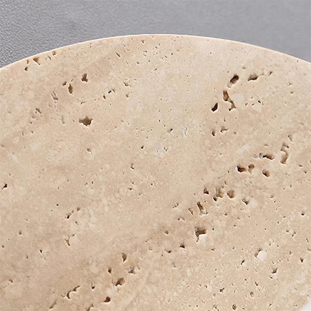 Ceiling Light Travertine Disc with Glass Globe  Cozy