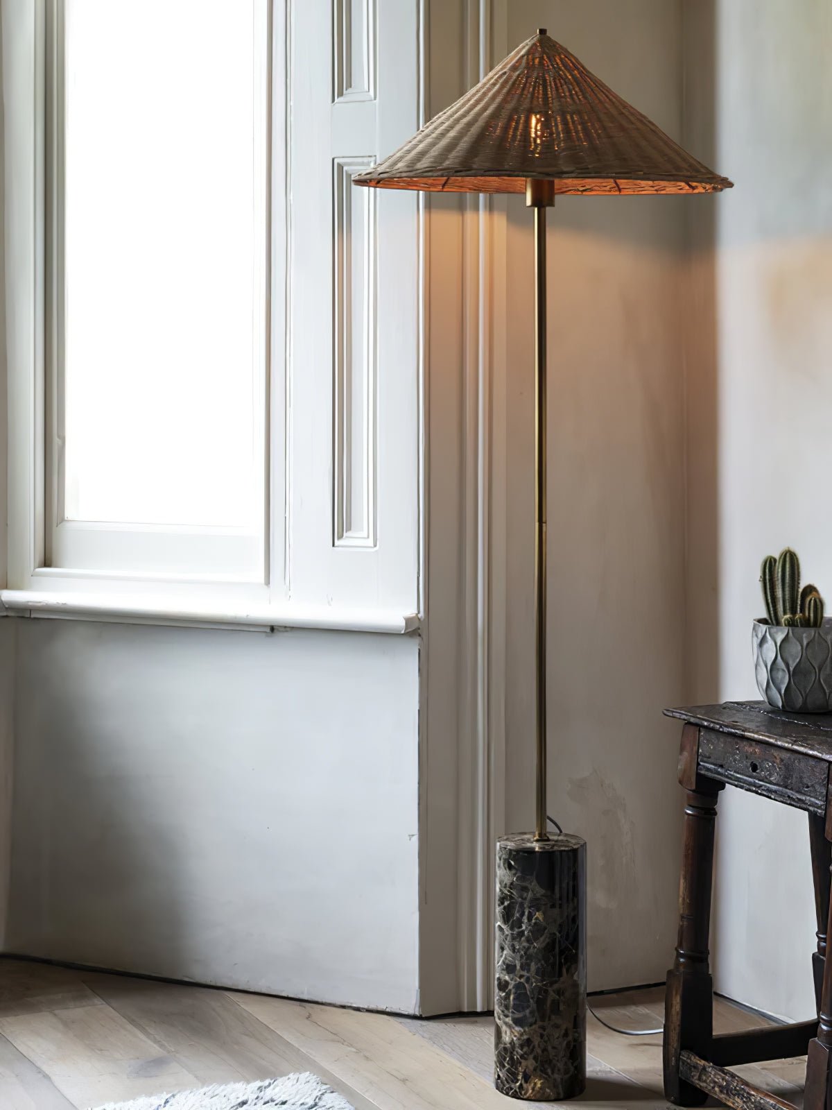 Zenith Bohemian Marble Floor Lamp-Neutral Decor