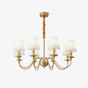 Silva Vintage LED Metal Brass Multi Fabric White Lampshade Bedroom Living Room Pendant Light - Neutral Decor