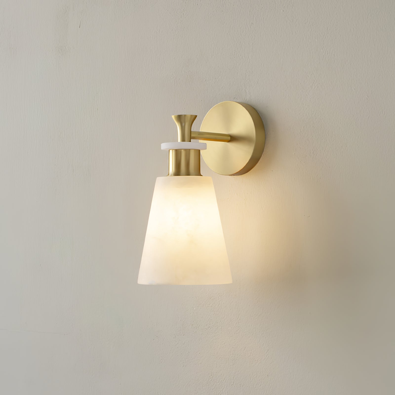 Tapered Alabaster Wall Sconce-Neutral Decor