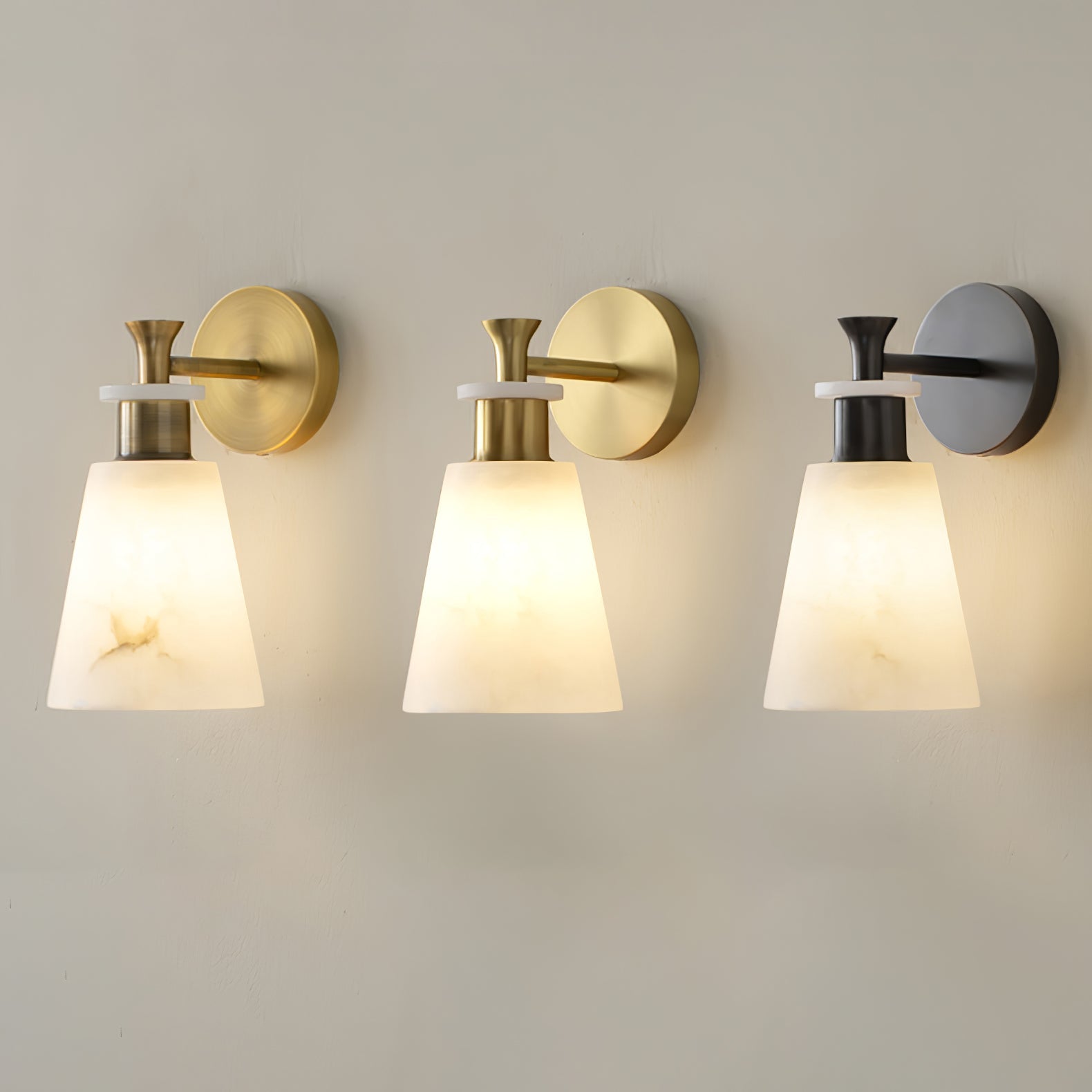 Tapered Alabaster Wall Sconce-Neutral Decor