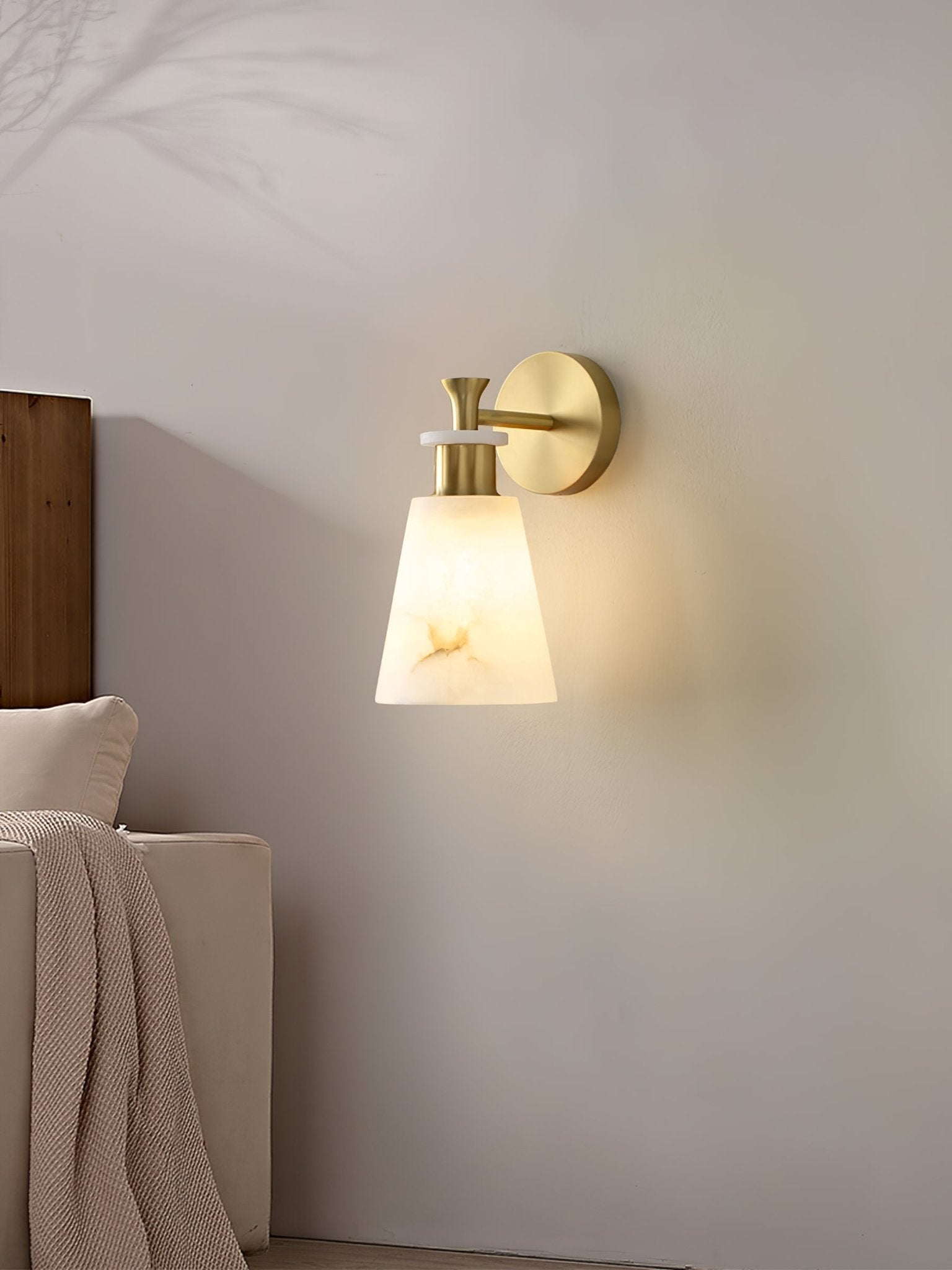 Tapered Alabaster Wall Sconce-Neutral Decor
