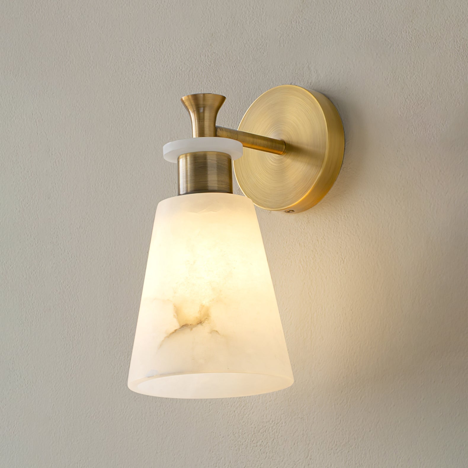 Tapered Alabaster Wall Sconce-Neutral Decor
