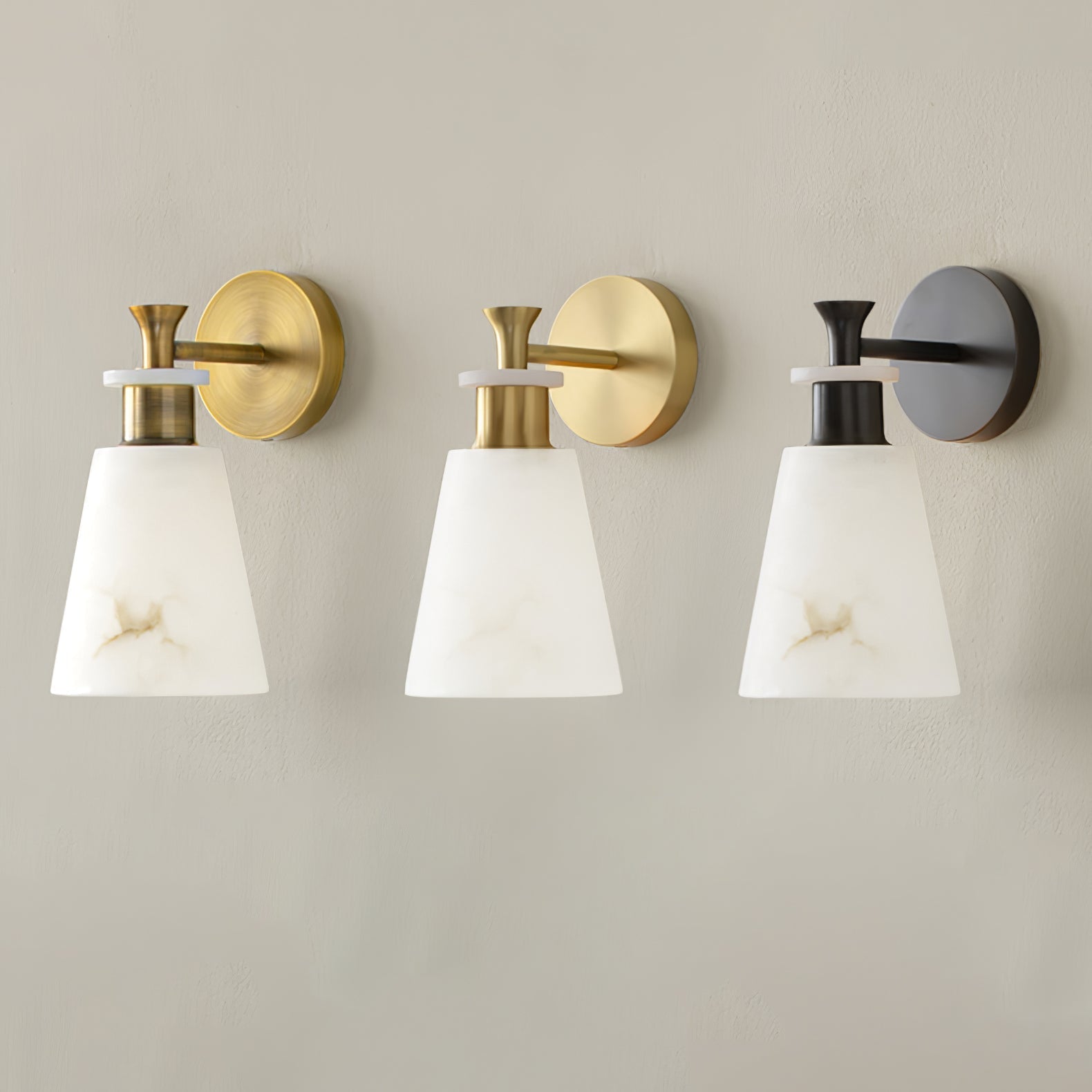 Tapered Alabaster Wall Sconce-Neutral Decor