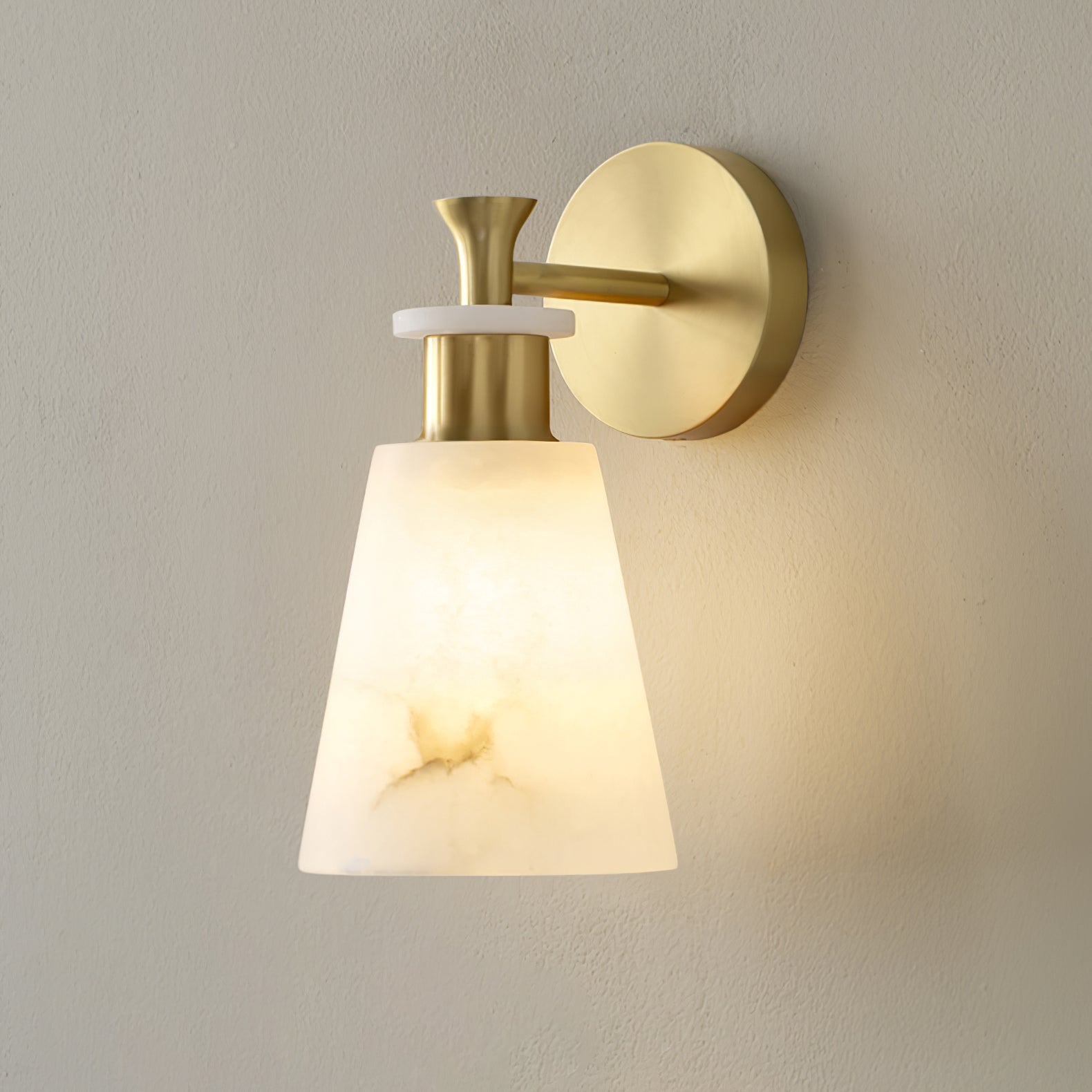 Tapered Alabaster Wall Sconce-Neutral Decor