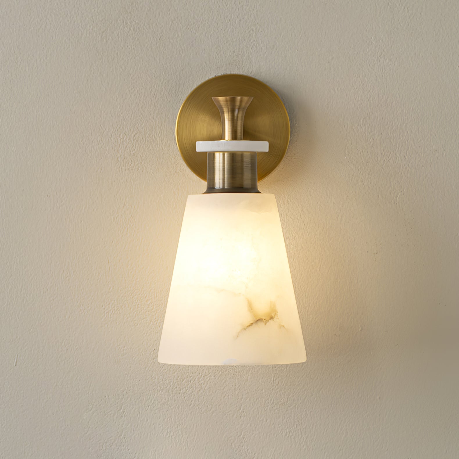 Tapered Alabaster Wall Sconce-Neutral Decor