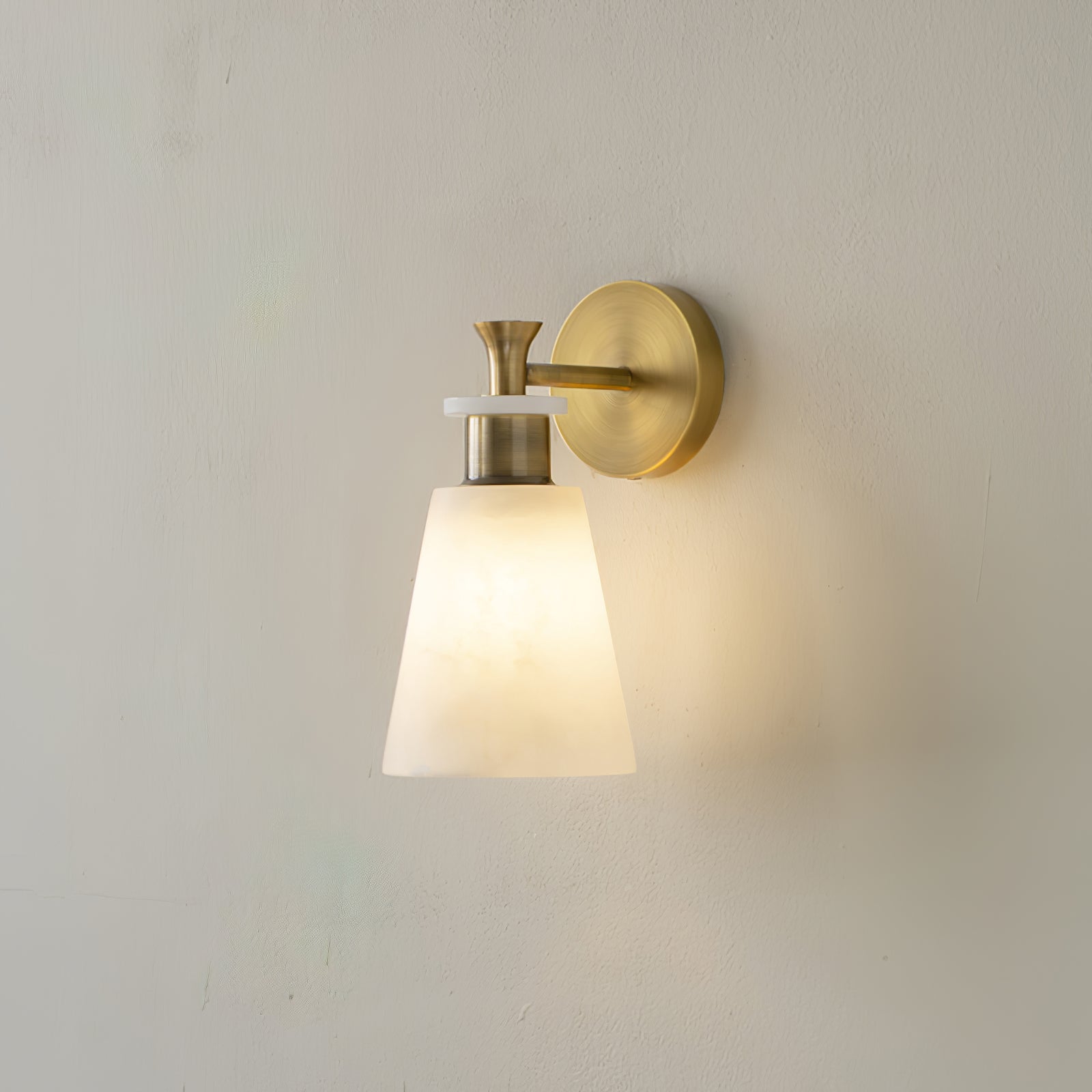 Tapered Alabaster Wall Sconce-Neutral Decor