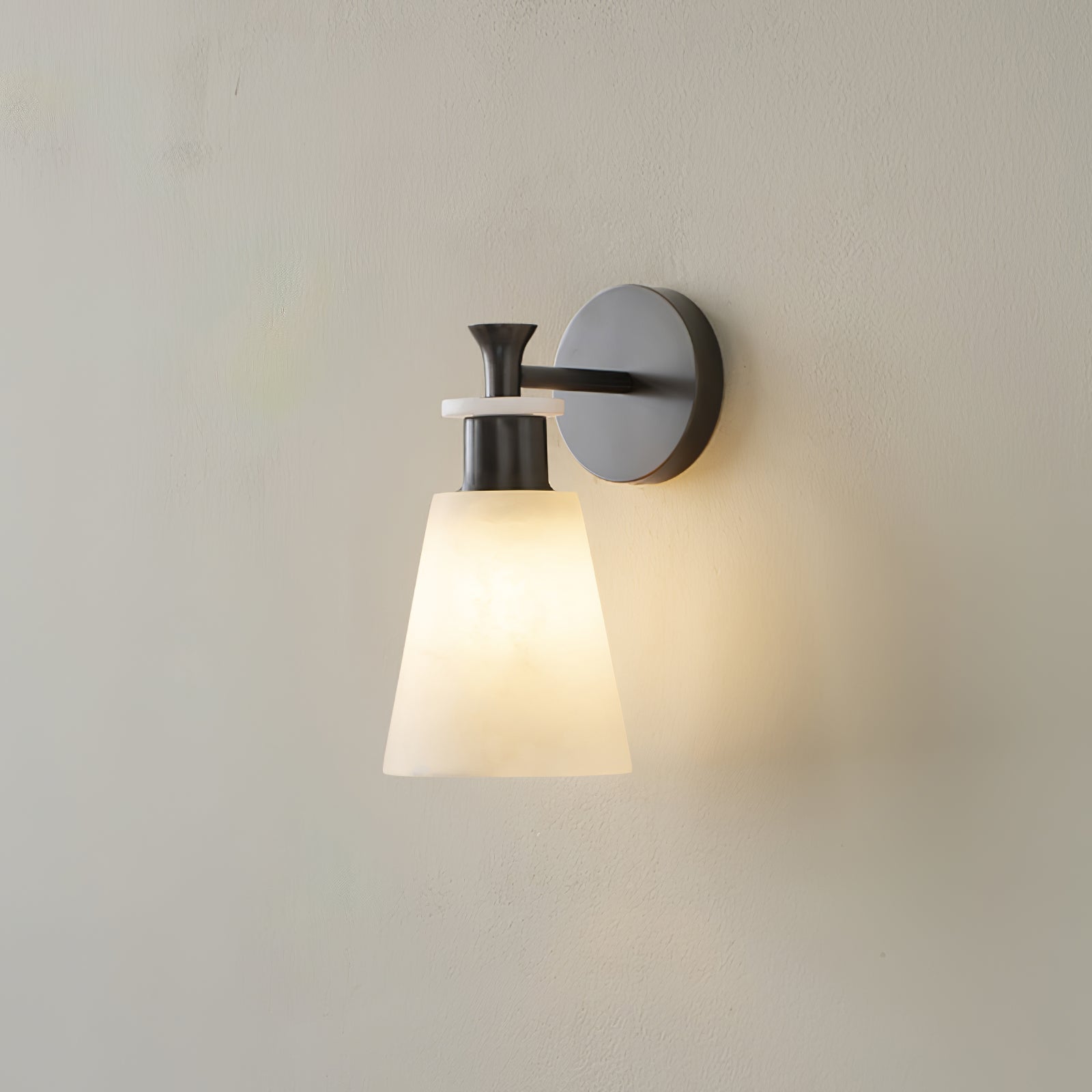 Tapered Alabaster Wall Sconce-Neutral Decor