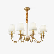 Lustra Chandelier Brass Fabric Shade Classic-Neutral Decor