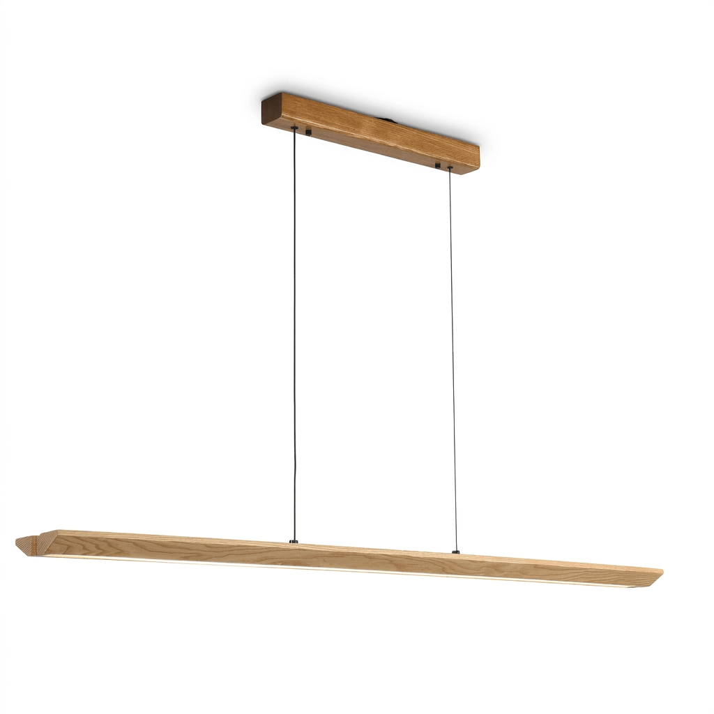 Tapered Wood Linear Pendant Lamp-Neutral Decor