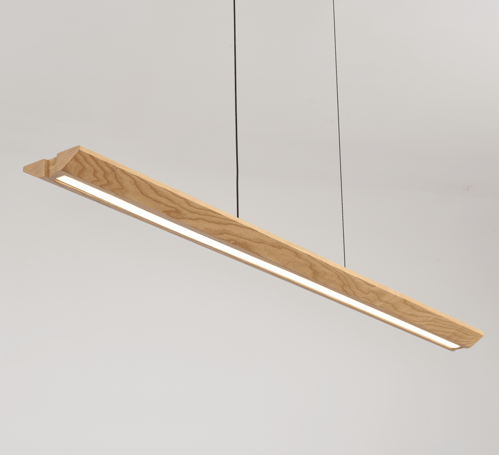 Tapered Wood Linear Pendant Lamp-Neutral Decor