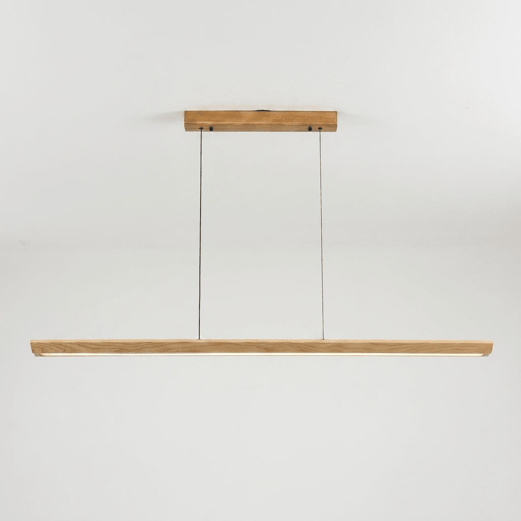 Tapered Wood Linear Pendant Lamp-Neutral Decor