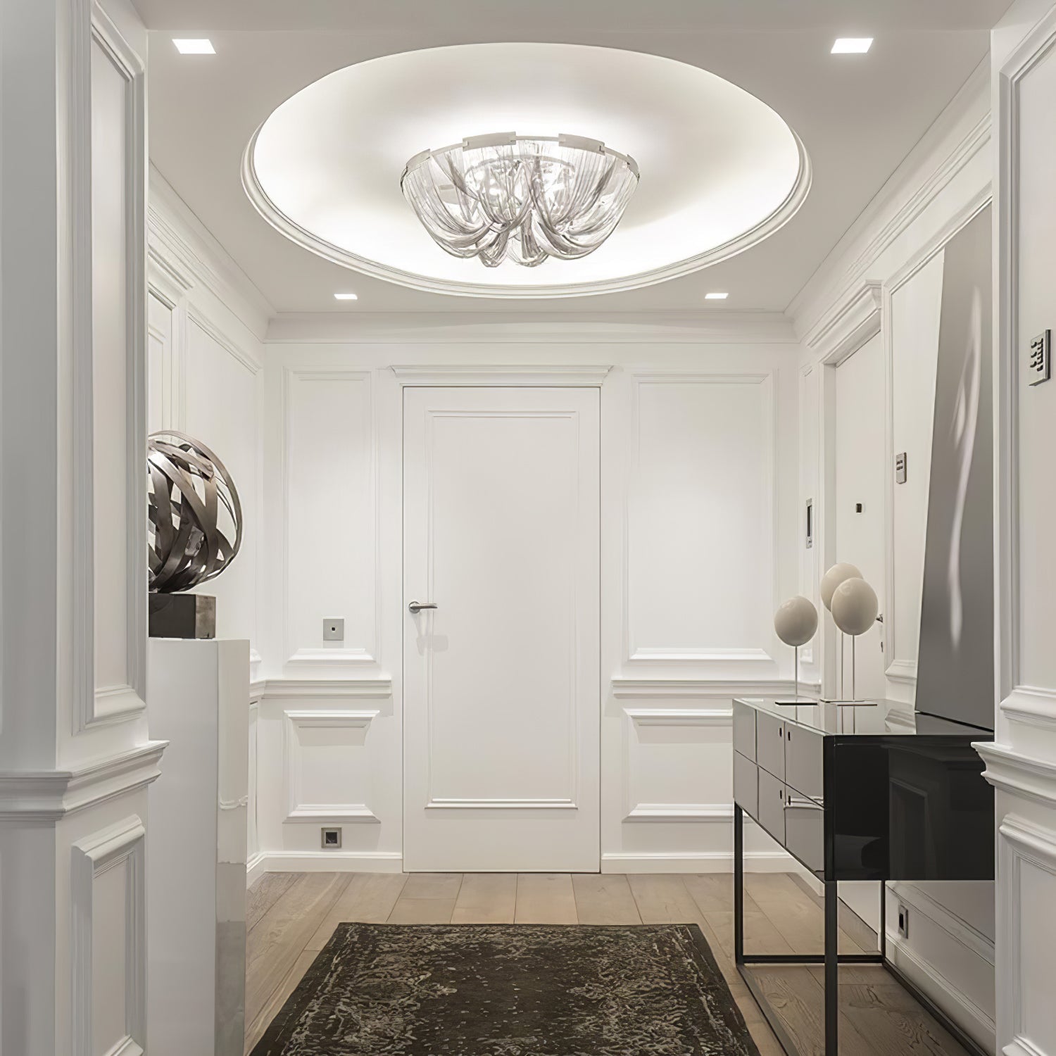 Talj Ceiling Light Tassel Aluminum Chain Nickel Frame-Neutral Decor