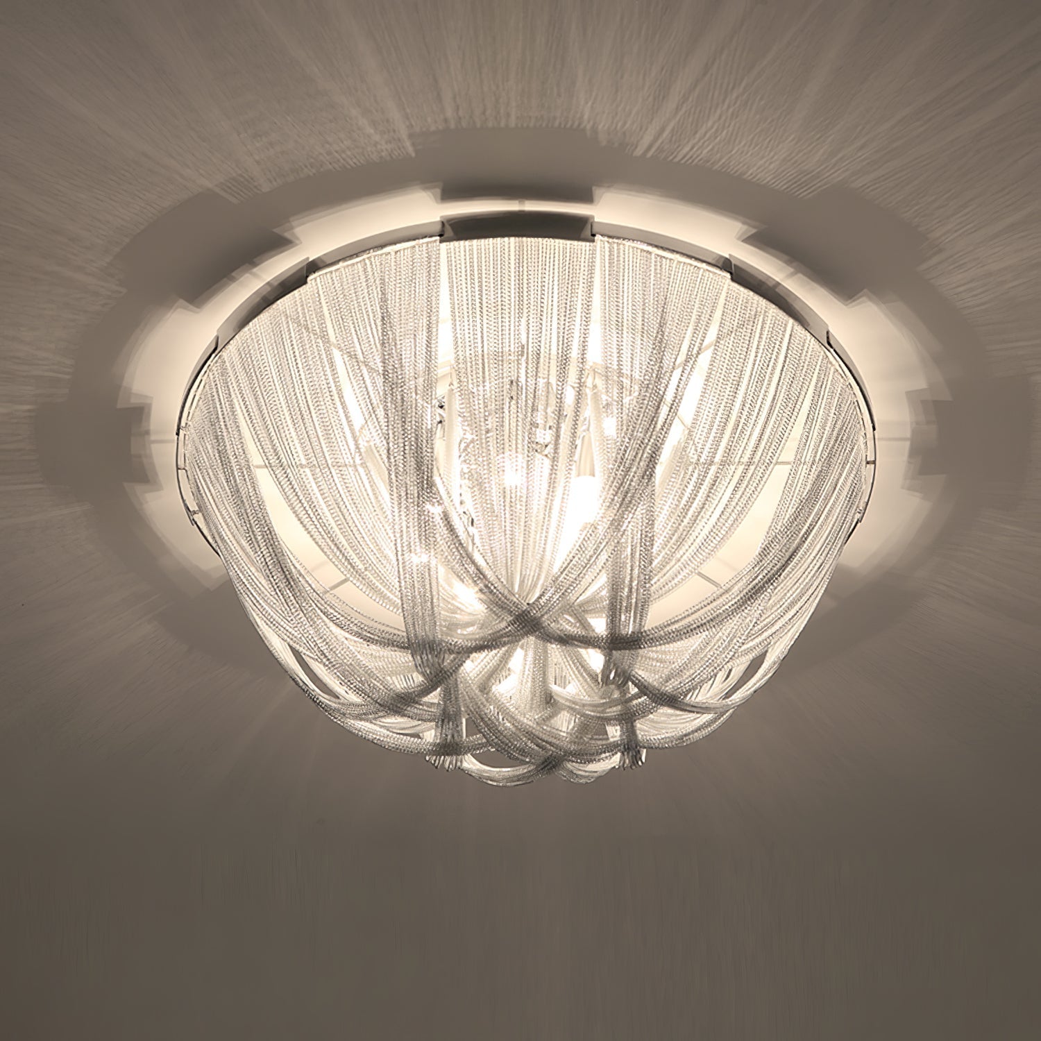 Talj Ceiling Light Tassel Aluminum Chain Nickel Frame-Neutral Decor