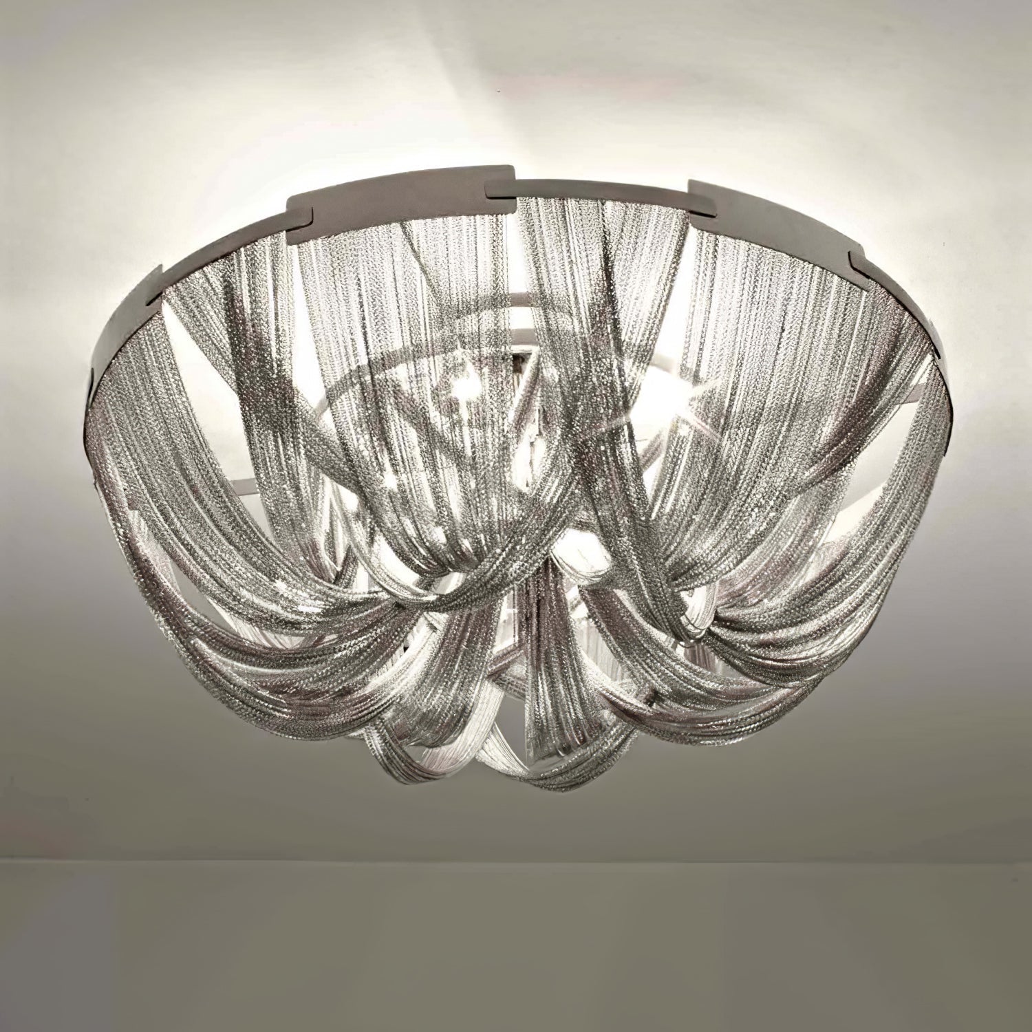 Talj Ceiling Light Tassel Aluminum Chain Nickel Frame-Neutral Decor