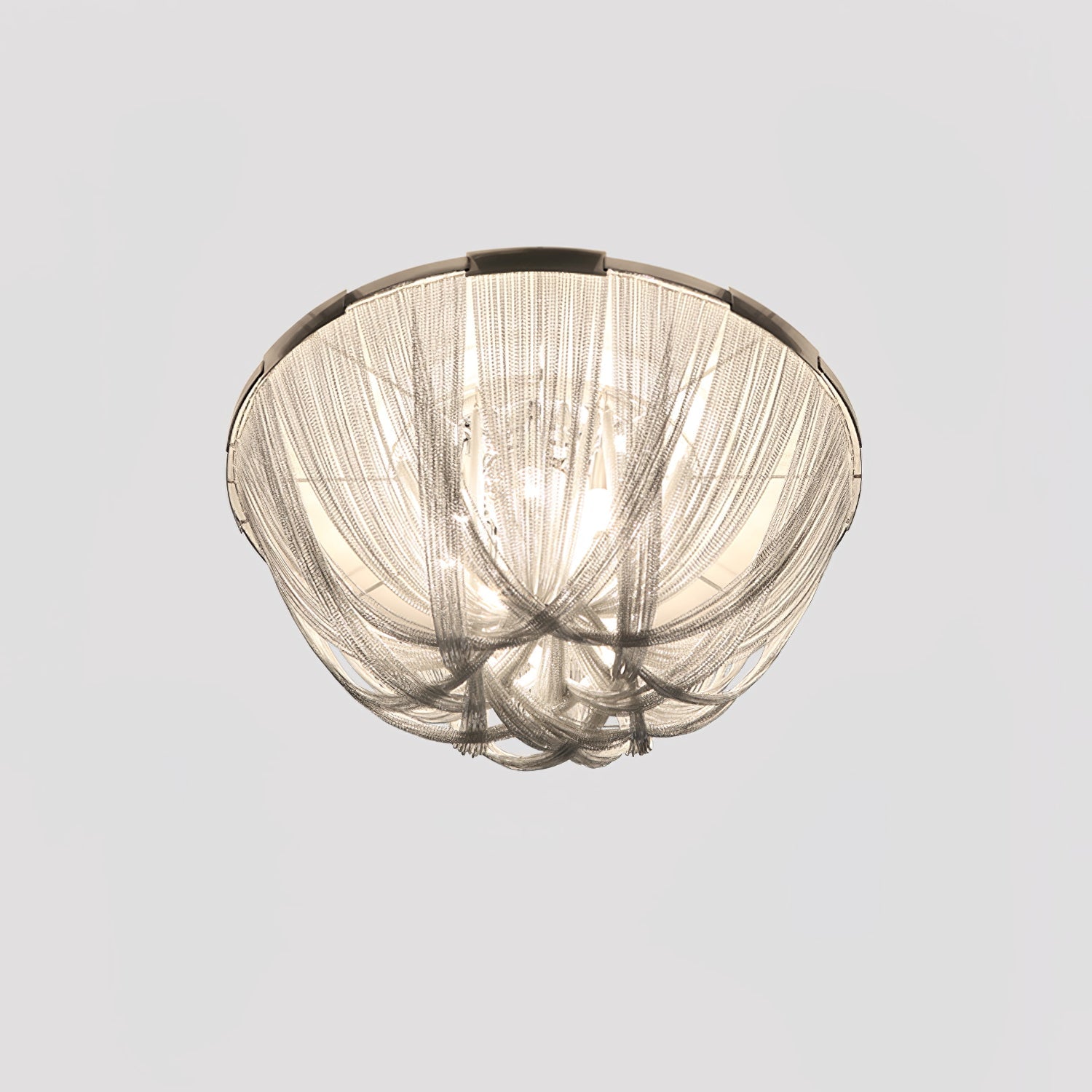 Talj Ceiling Light Tassel Aluminum Chain Nickel Frame-Neutral Decor