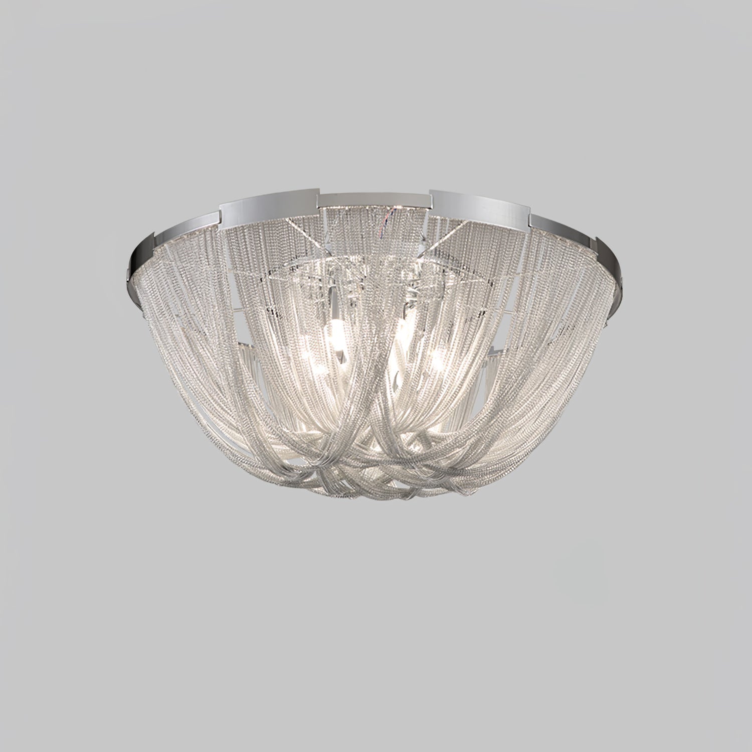 Talj Ceiling Light Tassel Aluminum Chain Nickel Frame-Neutral Decor