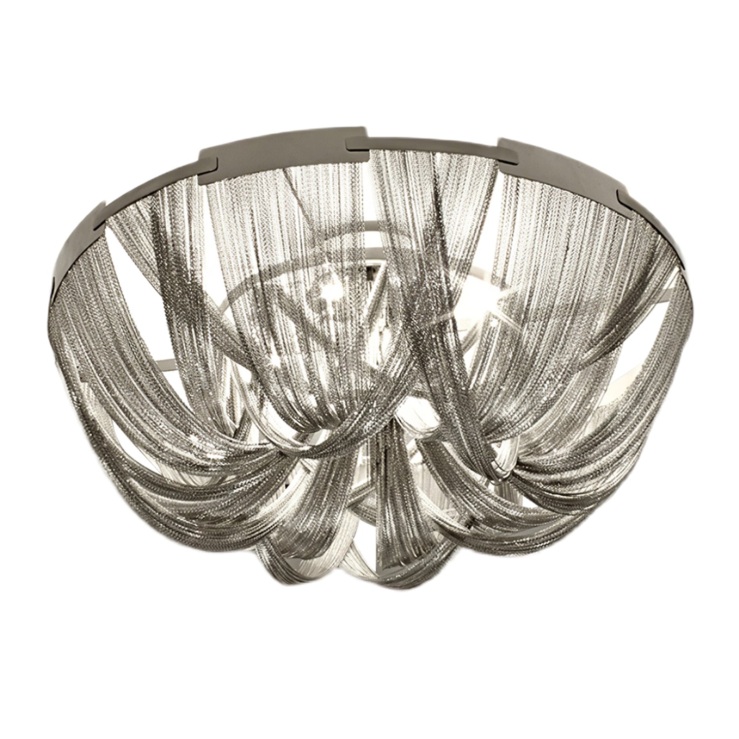 Talj Ceiling Light Tassel Aluminum Chain Nickel Frame-Neutral Decor