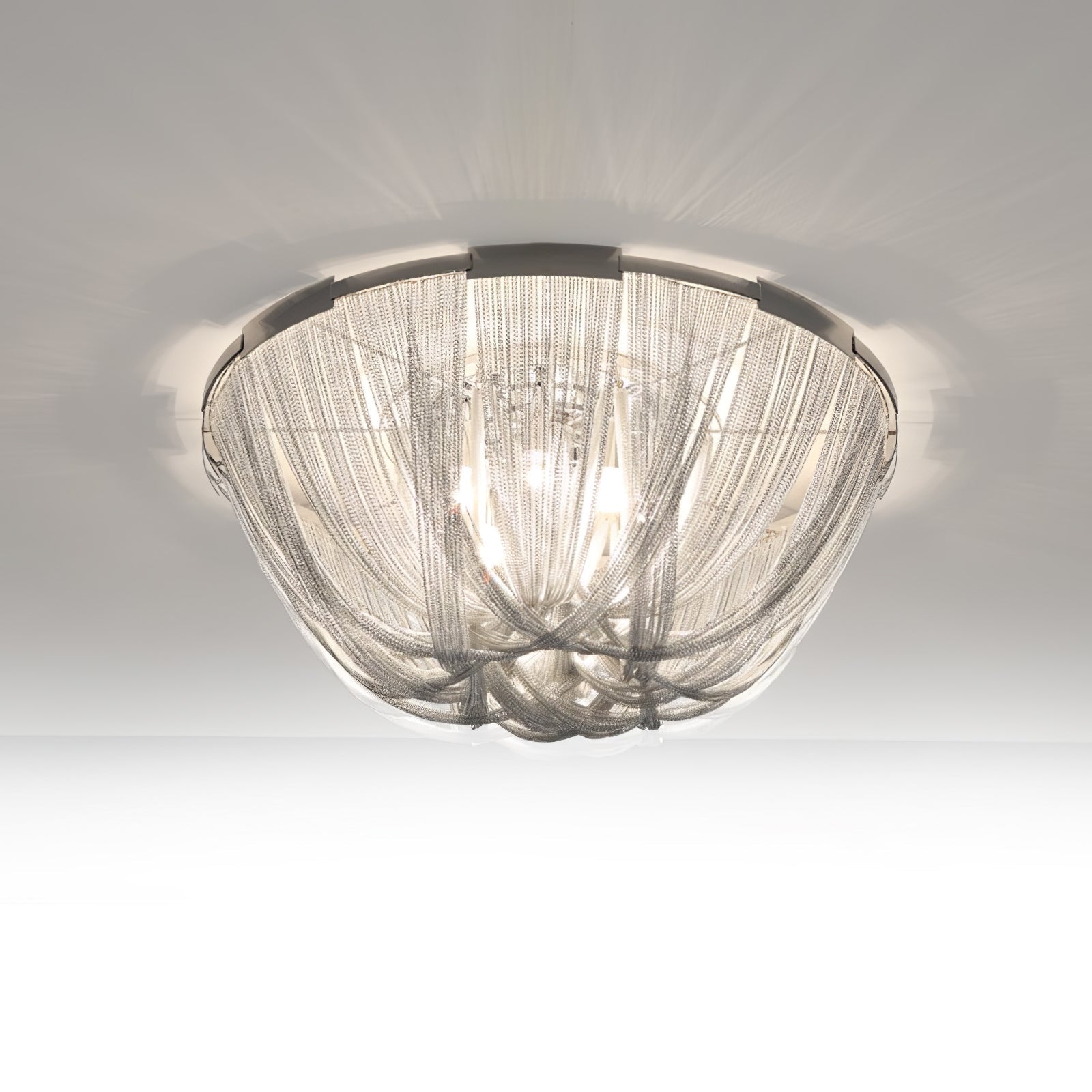 Talj Ceiling Light Tassel Aluminum Chain Nickel Frame-Neutral Decor