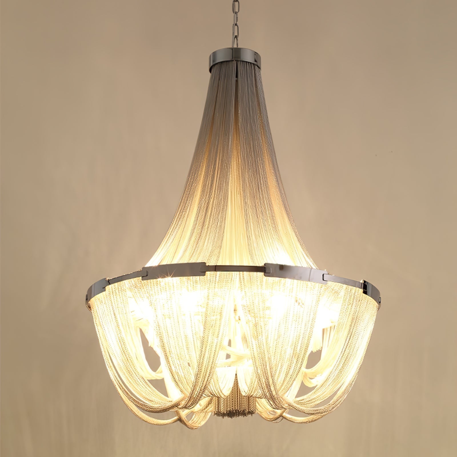 Zylen Chandelier Tassel Aluminum Chain-Neutral Decor