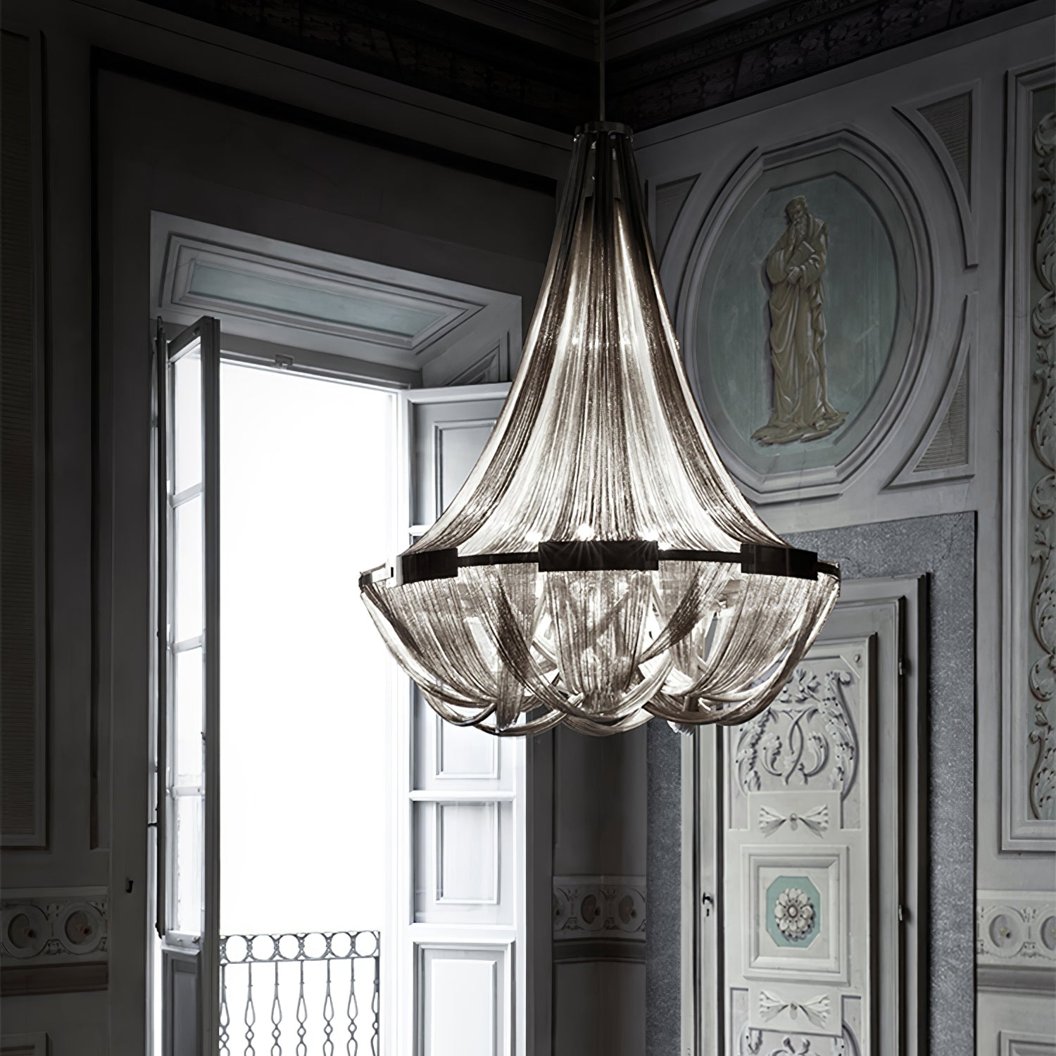 Zylen Chandelier Tassel Aluminum Chain-Neutral Decor