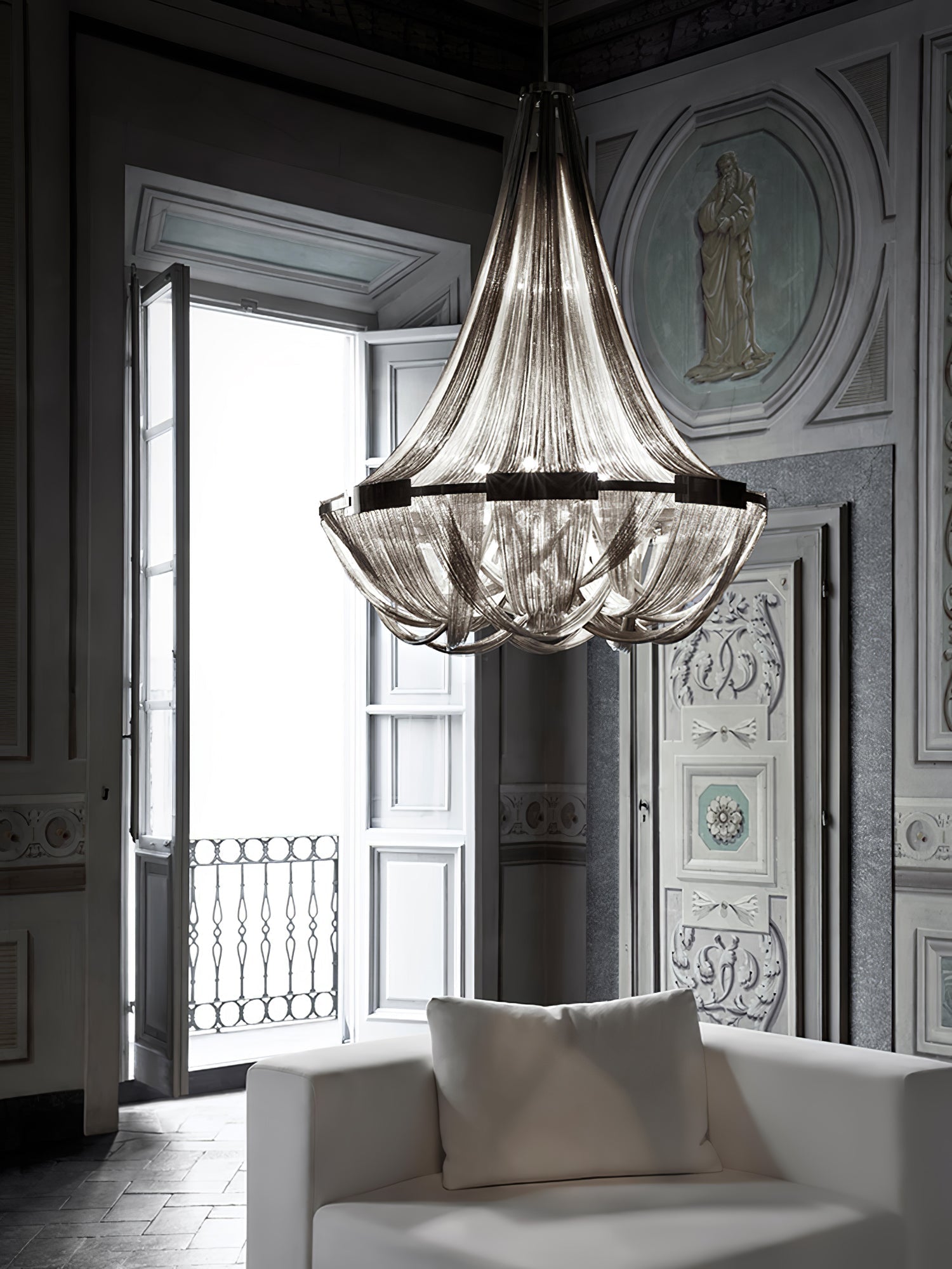 Zylen Chandelier Tassel Aluminum Chain-Neutral Decor