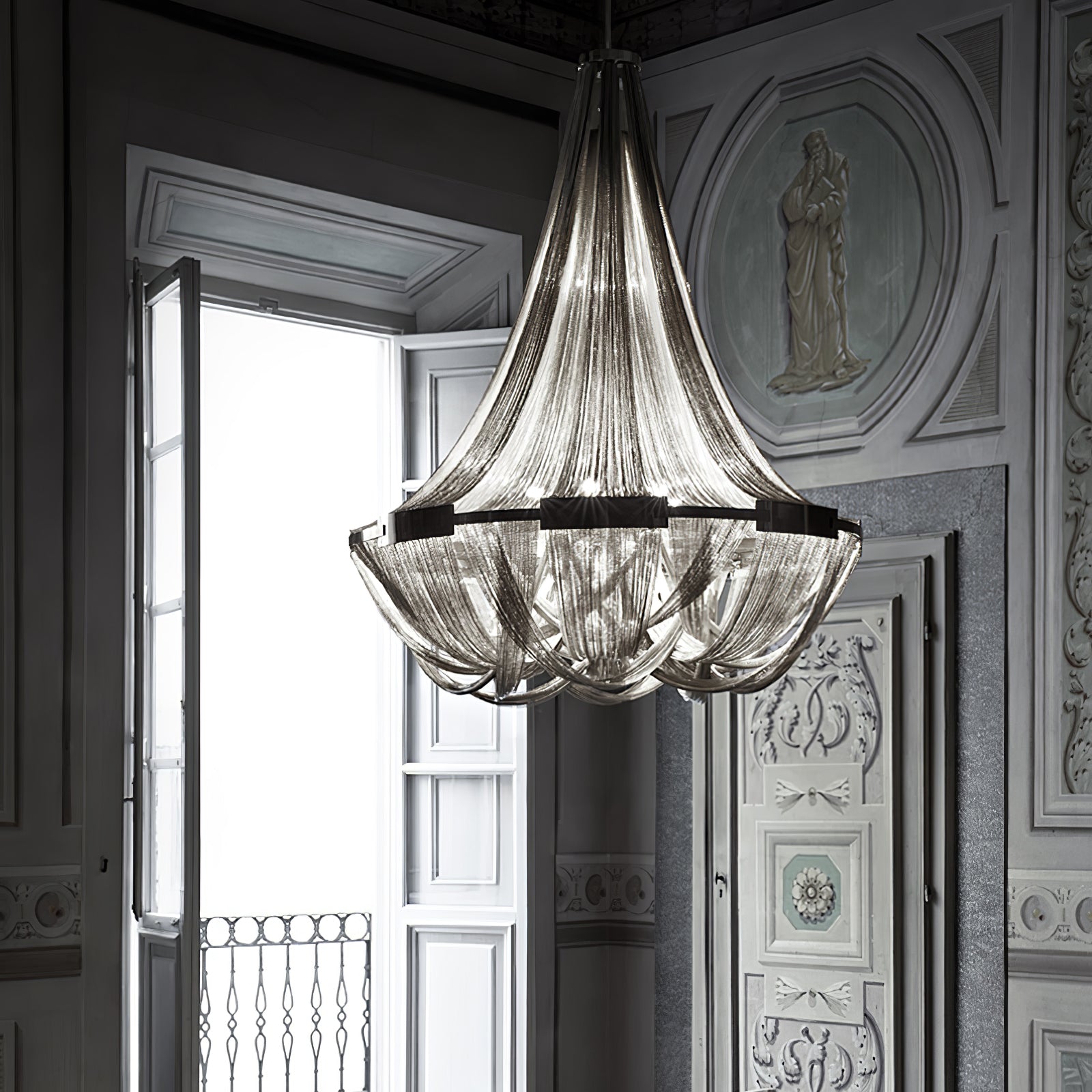 Zylen Chandelier Tassel Aluminum Chain-Neutral Decor