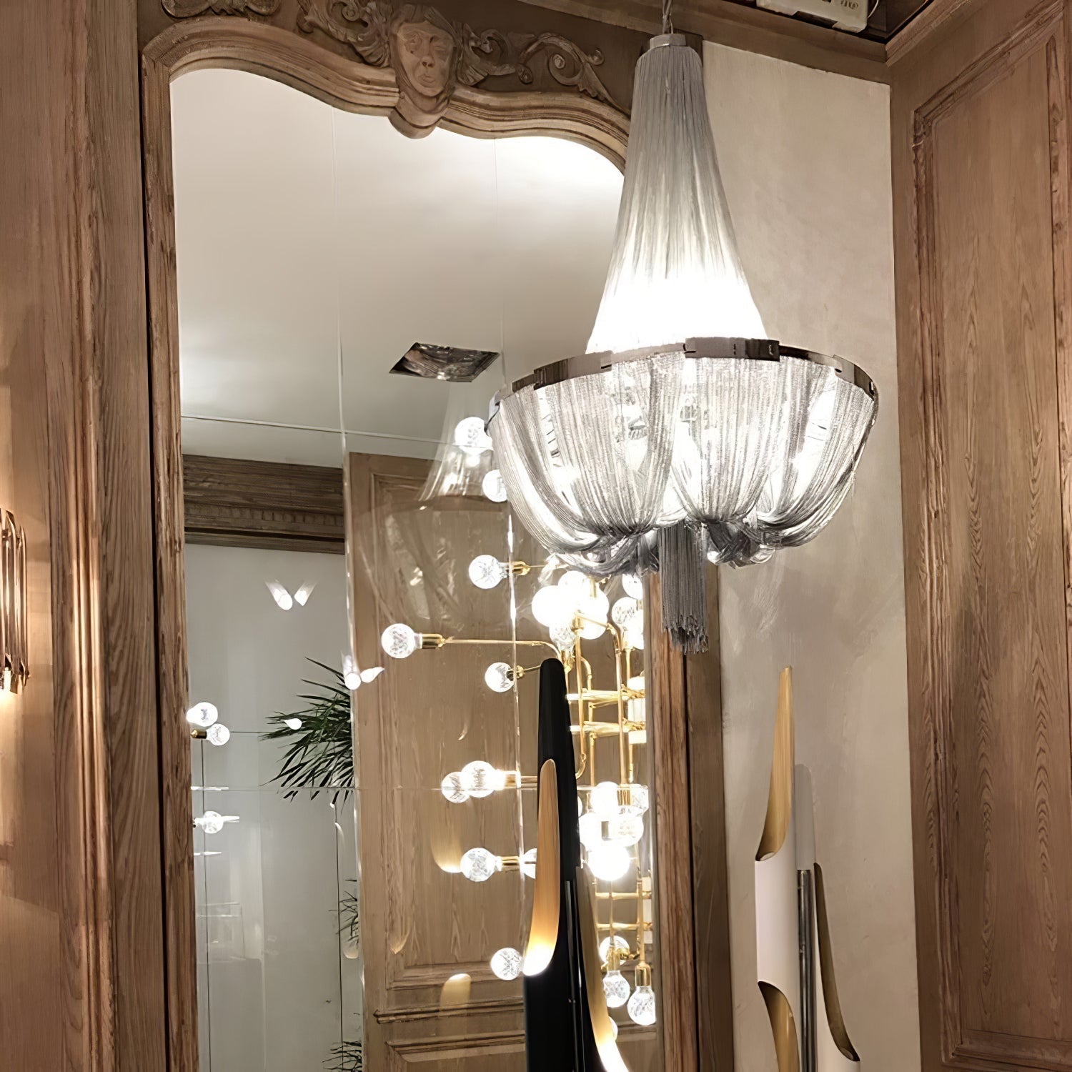 Zylen Chandelier Tassel Aluminum Chain-Neutral Decor