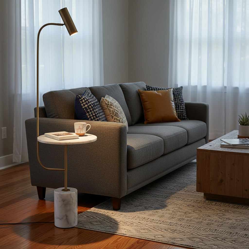 Tatum Floor Lamp in the White finish option.