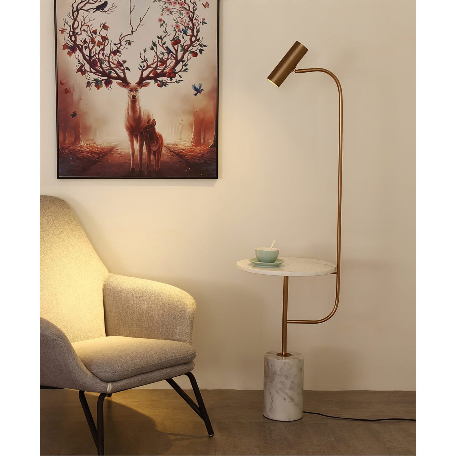 Tatum Floor Lamp in the Copper finish option.