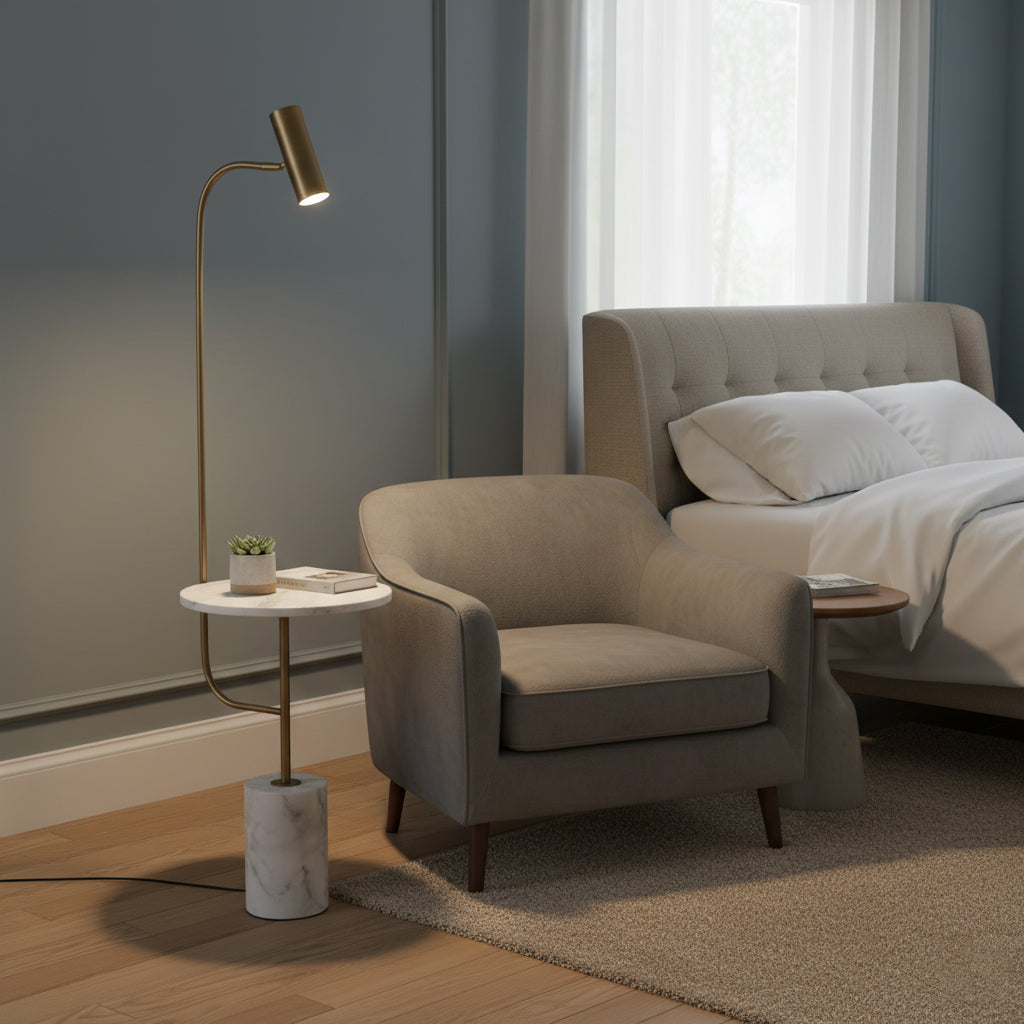 Angled view of the Tatum Floor Lamp showcasing its sleek profile.