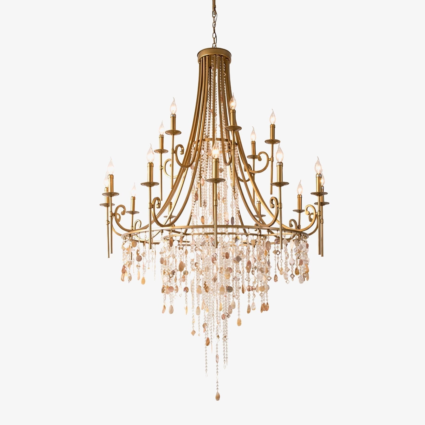 Sorvexa Chandelier Luxury Shell Crystal Retro-Neutral Decor