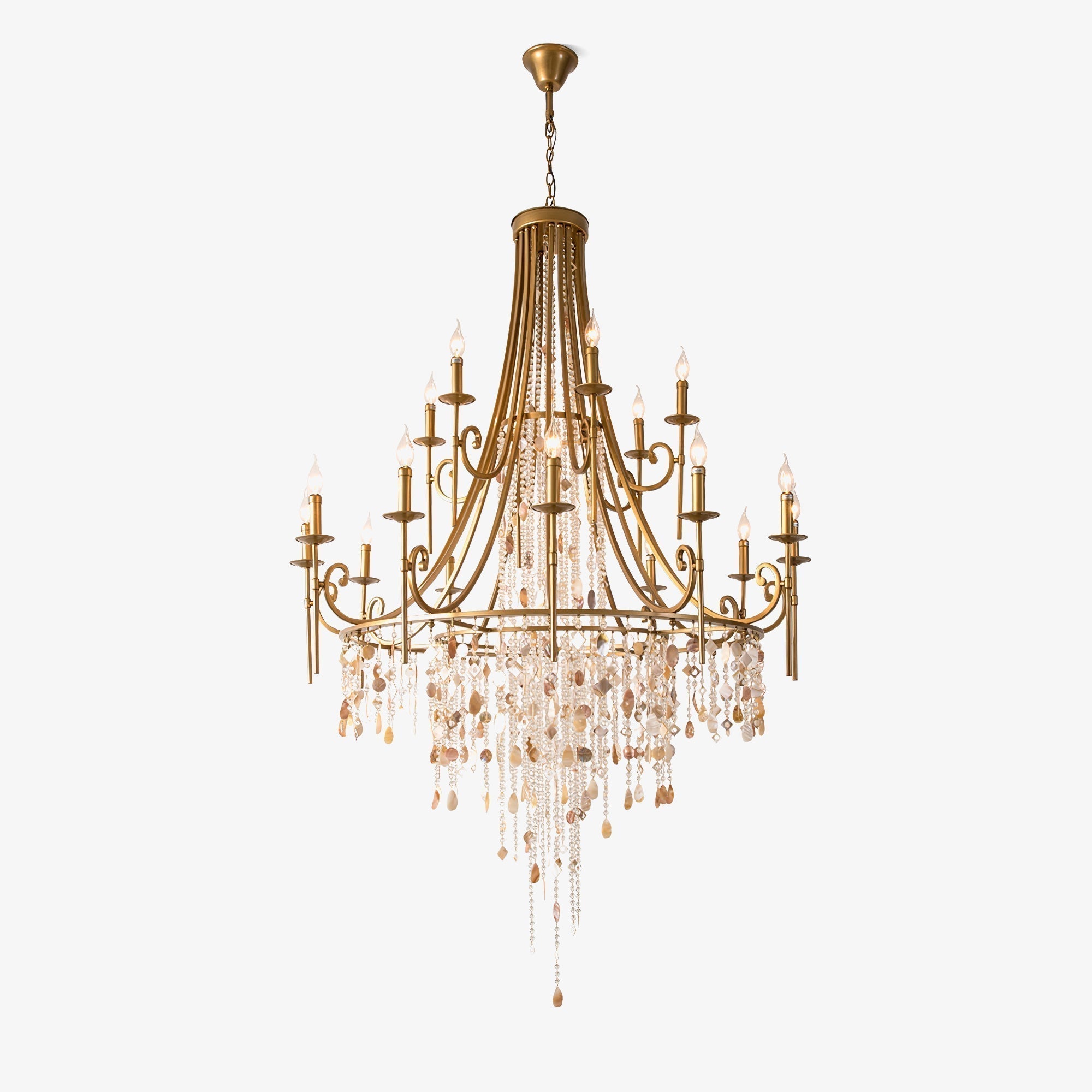 Sorvexa Chandelier Luxury Shell Crystal Retro-Neutral Decor