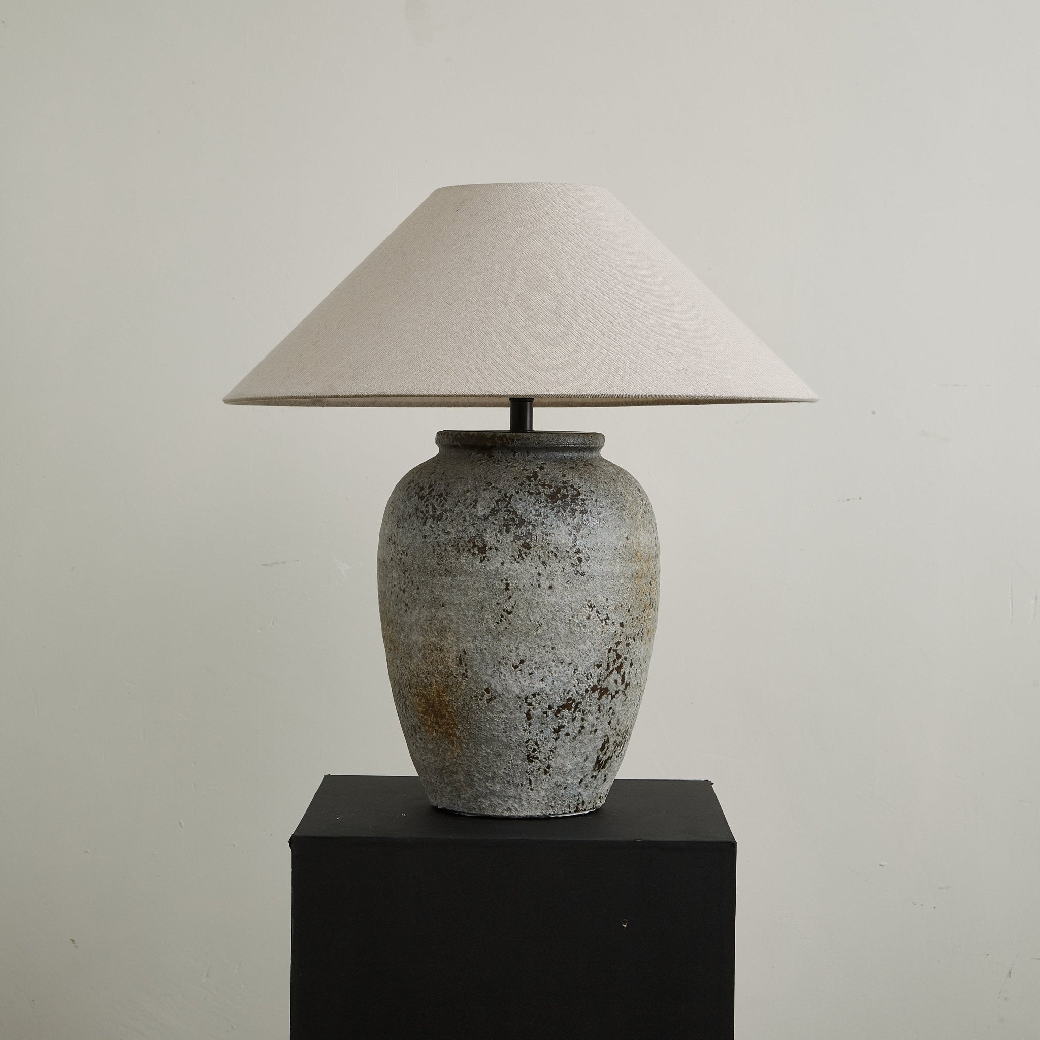 Terra Ceramic & Fabric Table Lamp-Neutral Decor