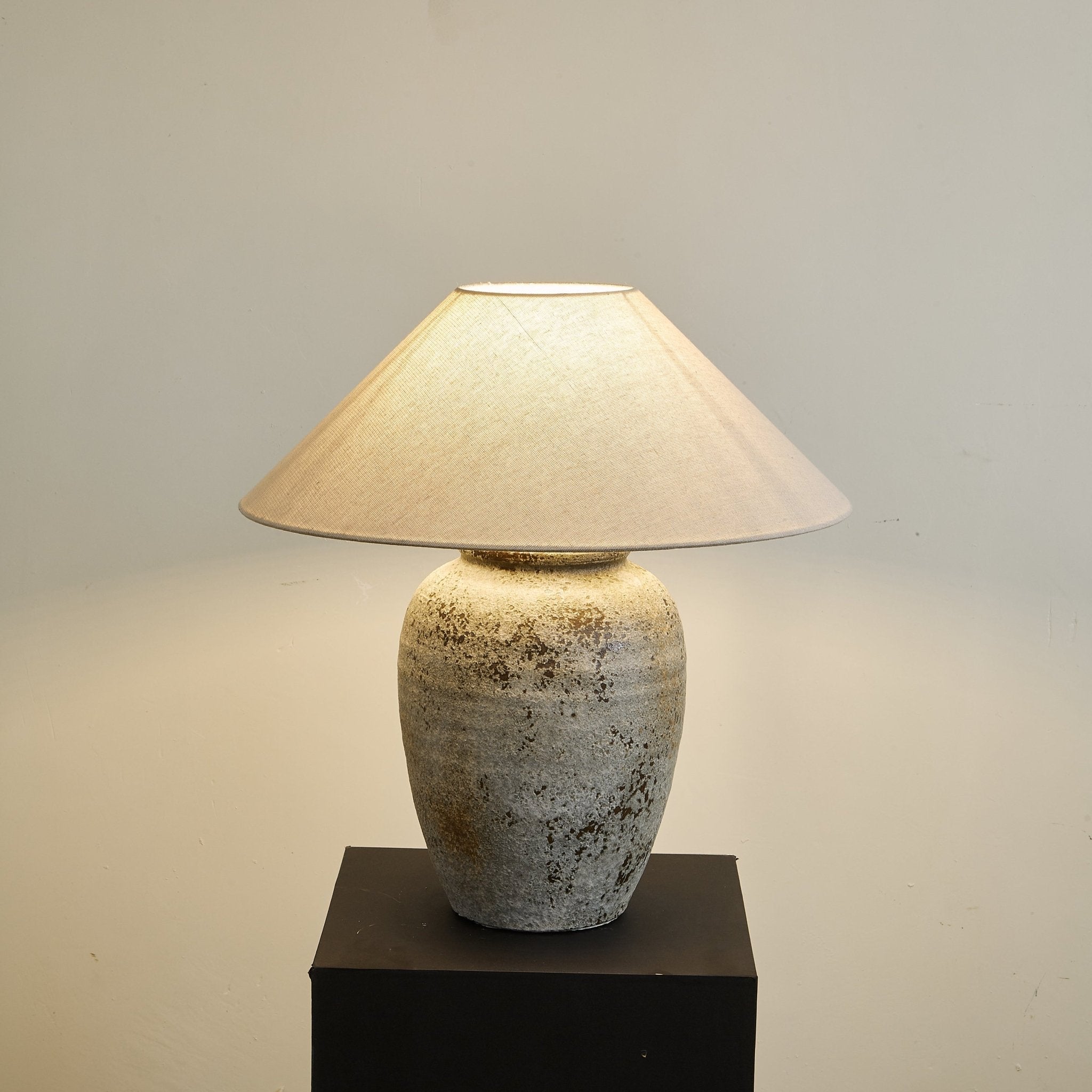 Terra Ceramic & Fabric Table Lamp-Neutral Decor