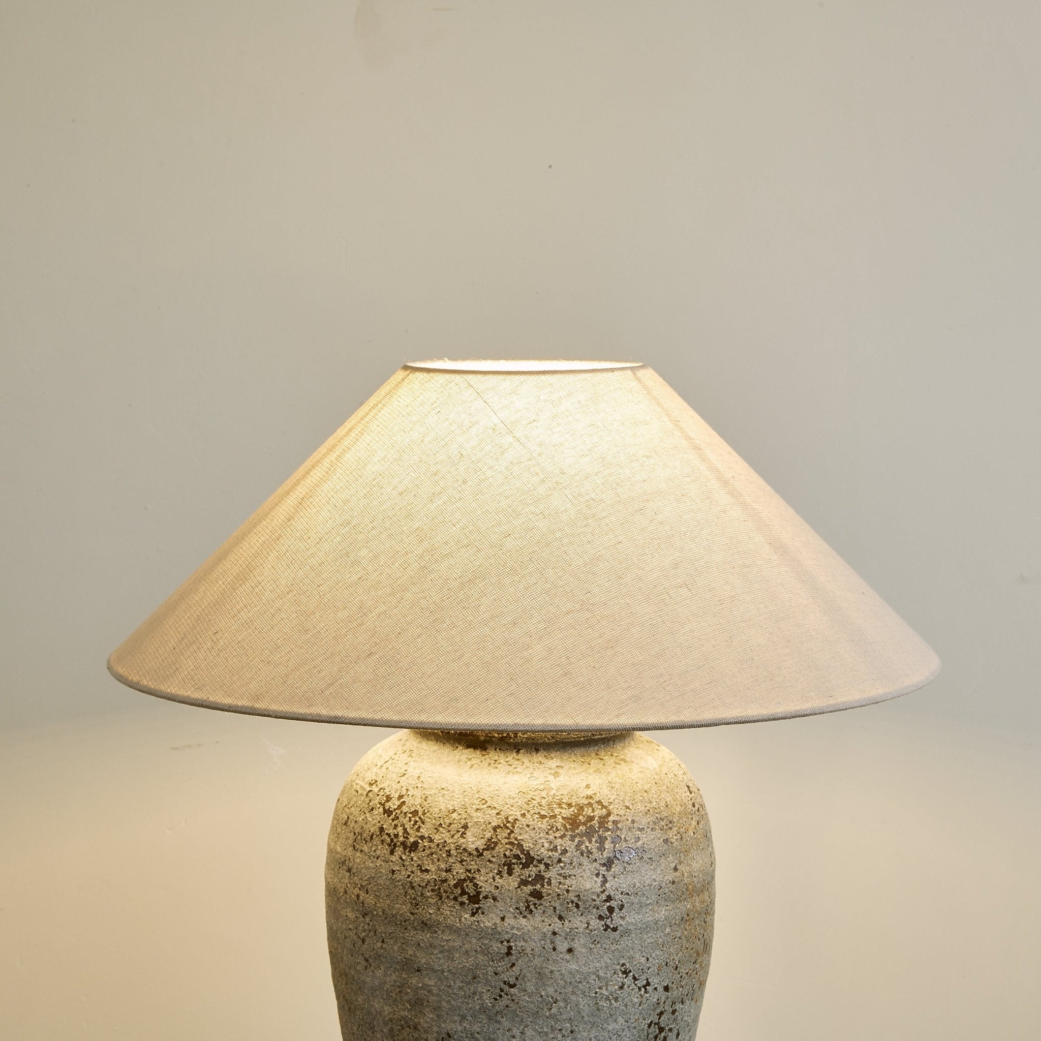 Terra Ceramic & Fabric Table Lamp-Neutral Decor