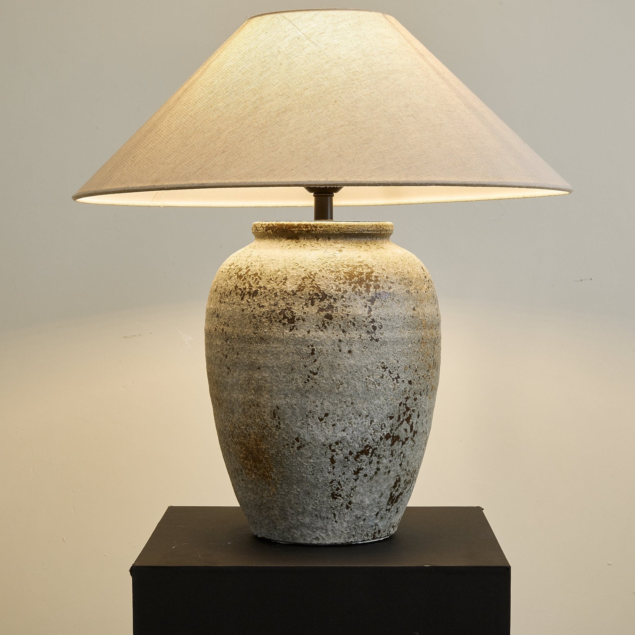 Terra Ceramic & Fabric Table Lamp-Neutral Decor