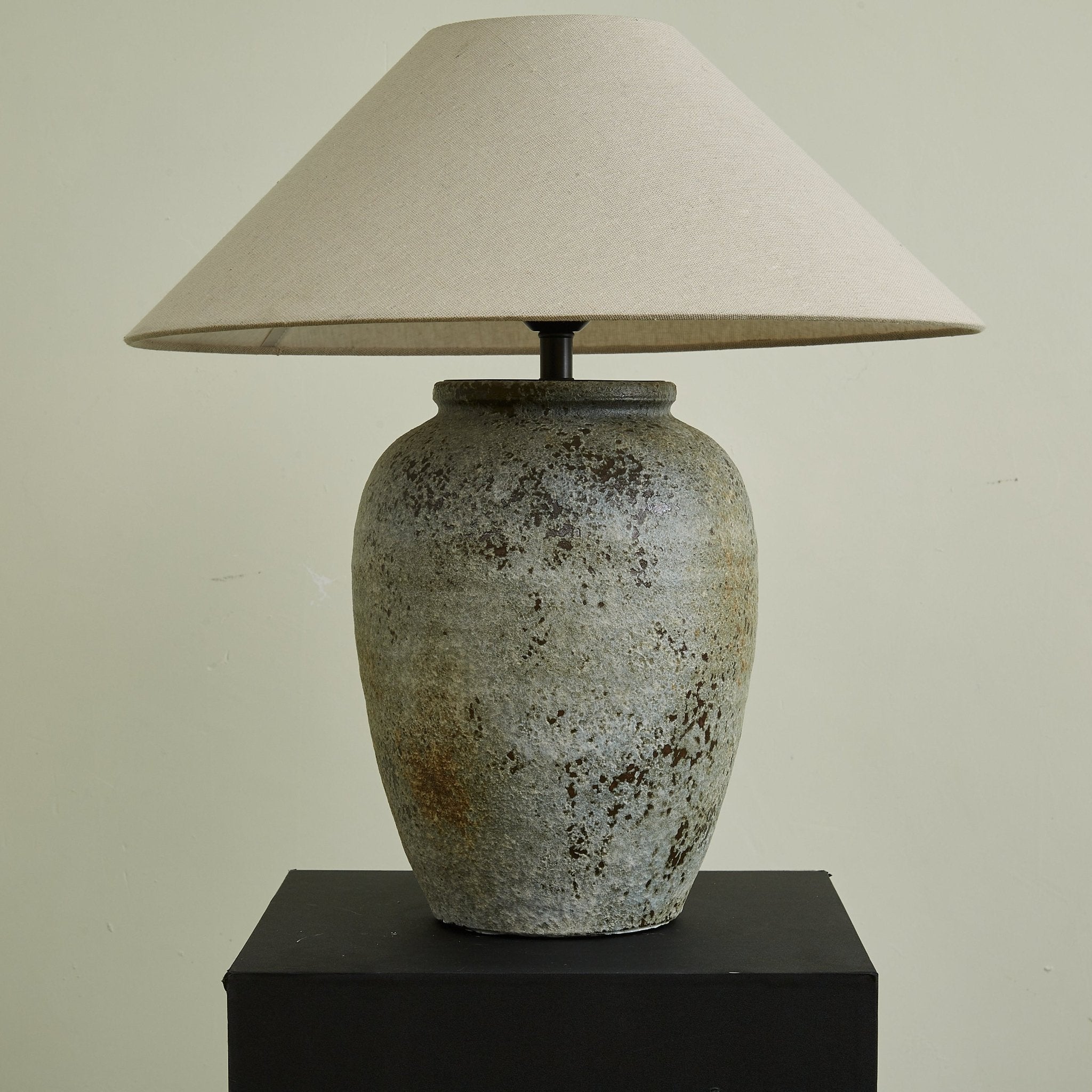 Terra Ceramic & Fabric Table Lamp-Neutral Decor